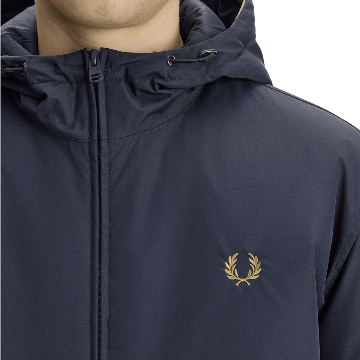 Mens Fred Perry Navy Hooded Brentham Jacket