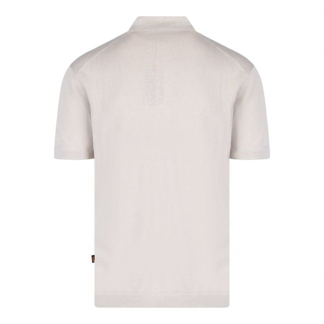 Mens Light Beige Kamiccio Knit S/s Shirt