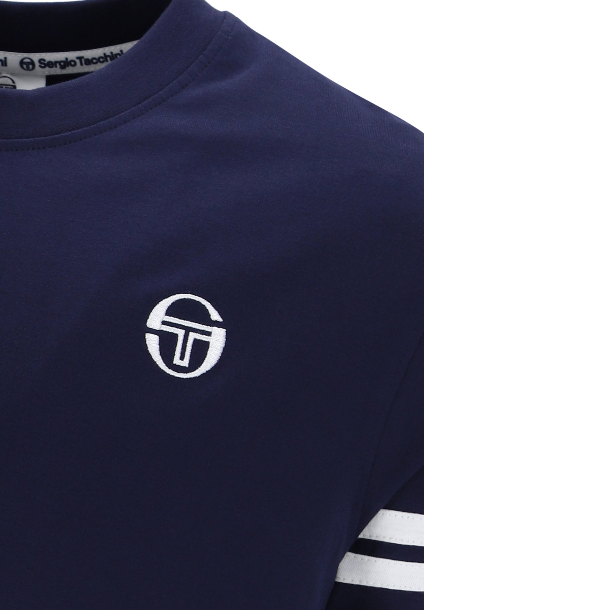 Mens Sergio Tacchini Maritime Blue/White Grello S/s T Shirt