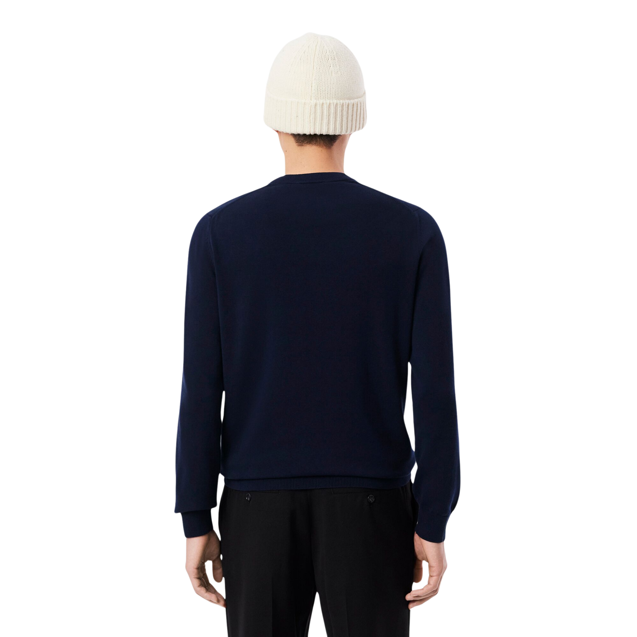 Mens Lacoste Navy Crew Neck Knit Jumper