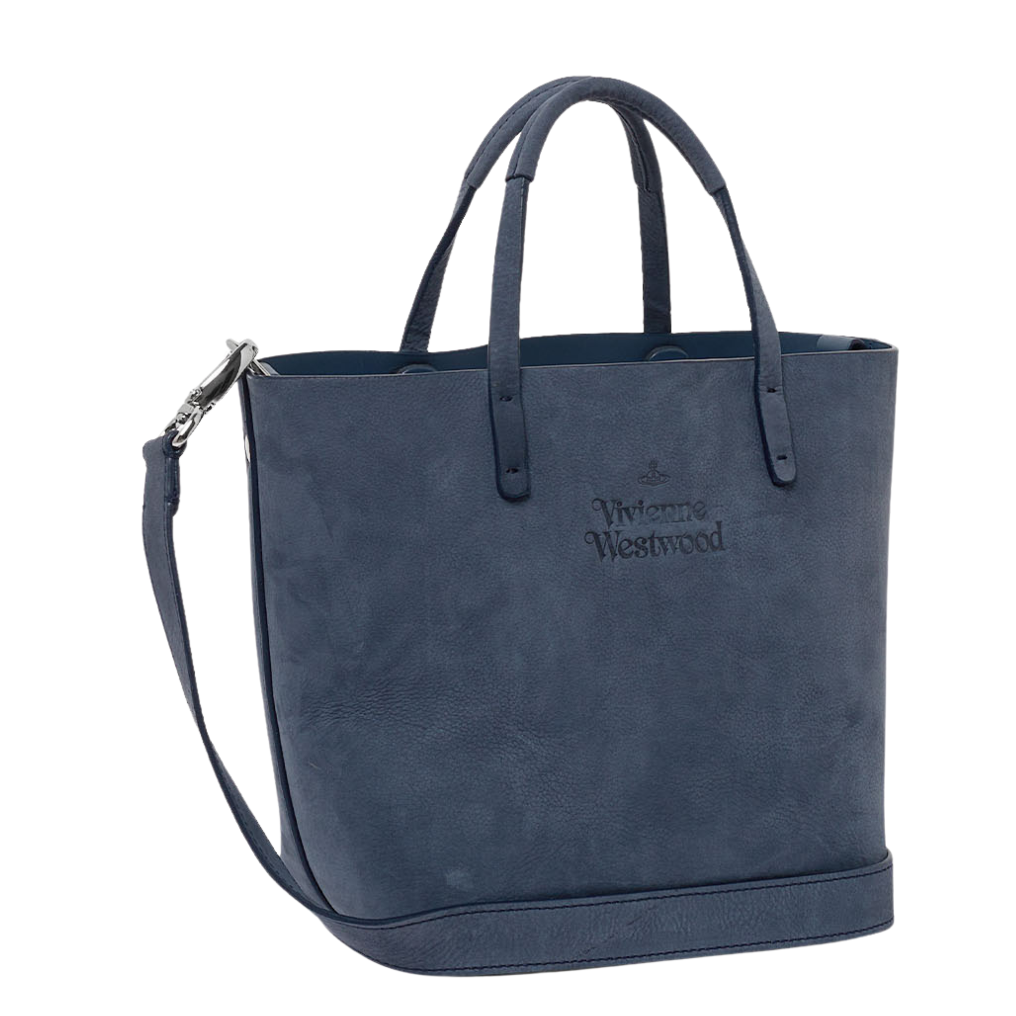 Womens Vivienne Westwood Denim Blue Nubuck Small Studio Shopper Bag
