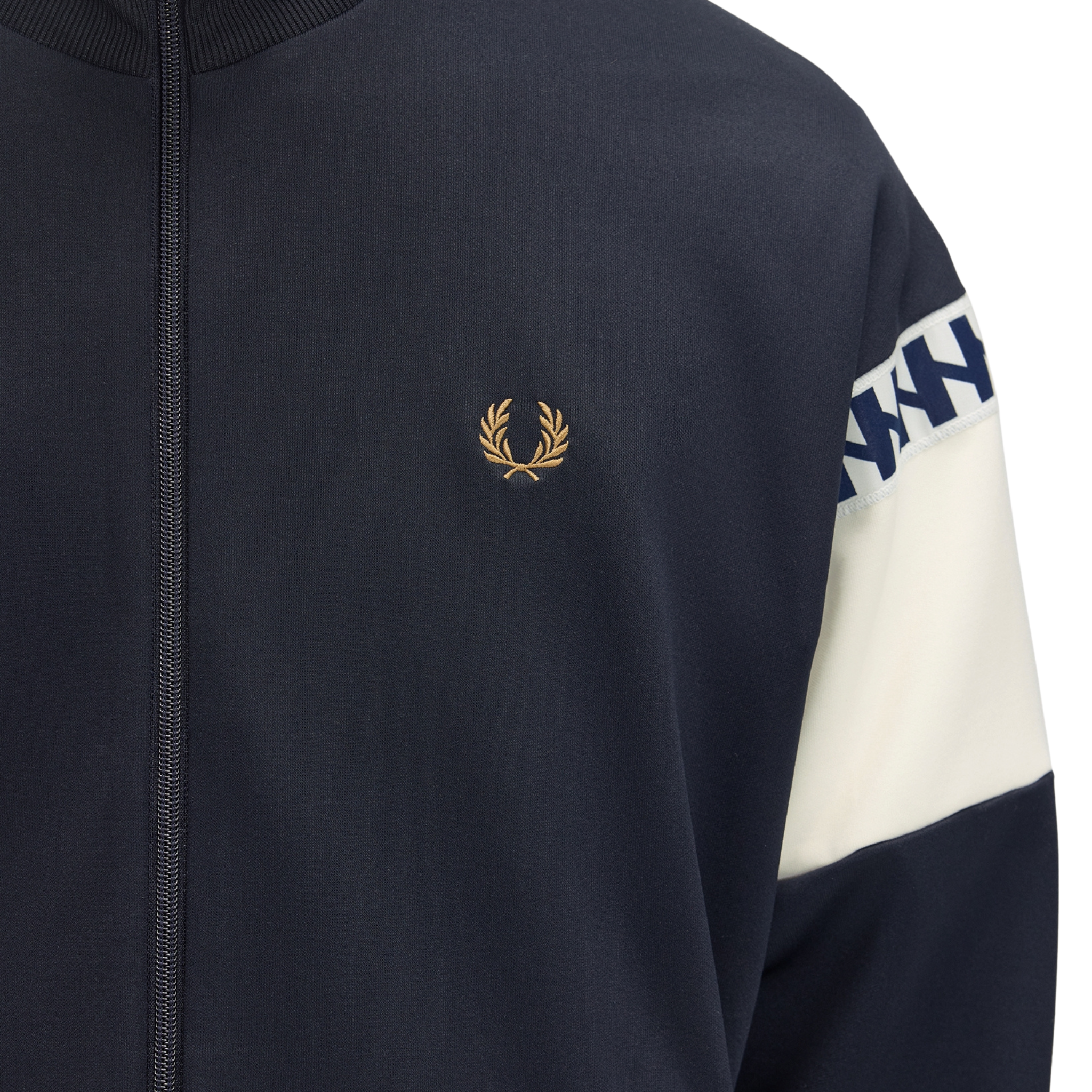 Mens Fred Perry x Meyba Navy Cut & Sew Track Jacket