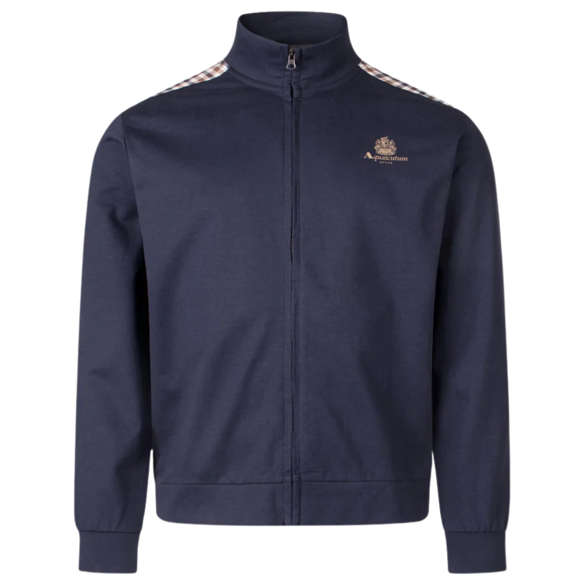 Mens Aquascutum Navy Shoulder Patch Zip Through Sweatshirt
