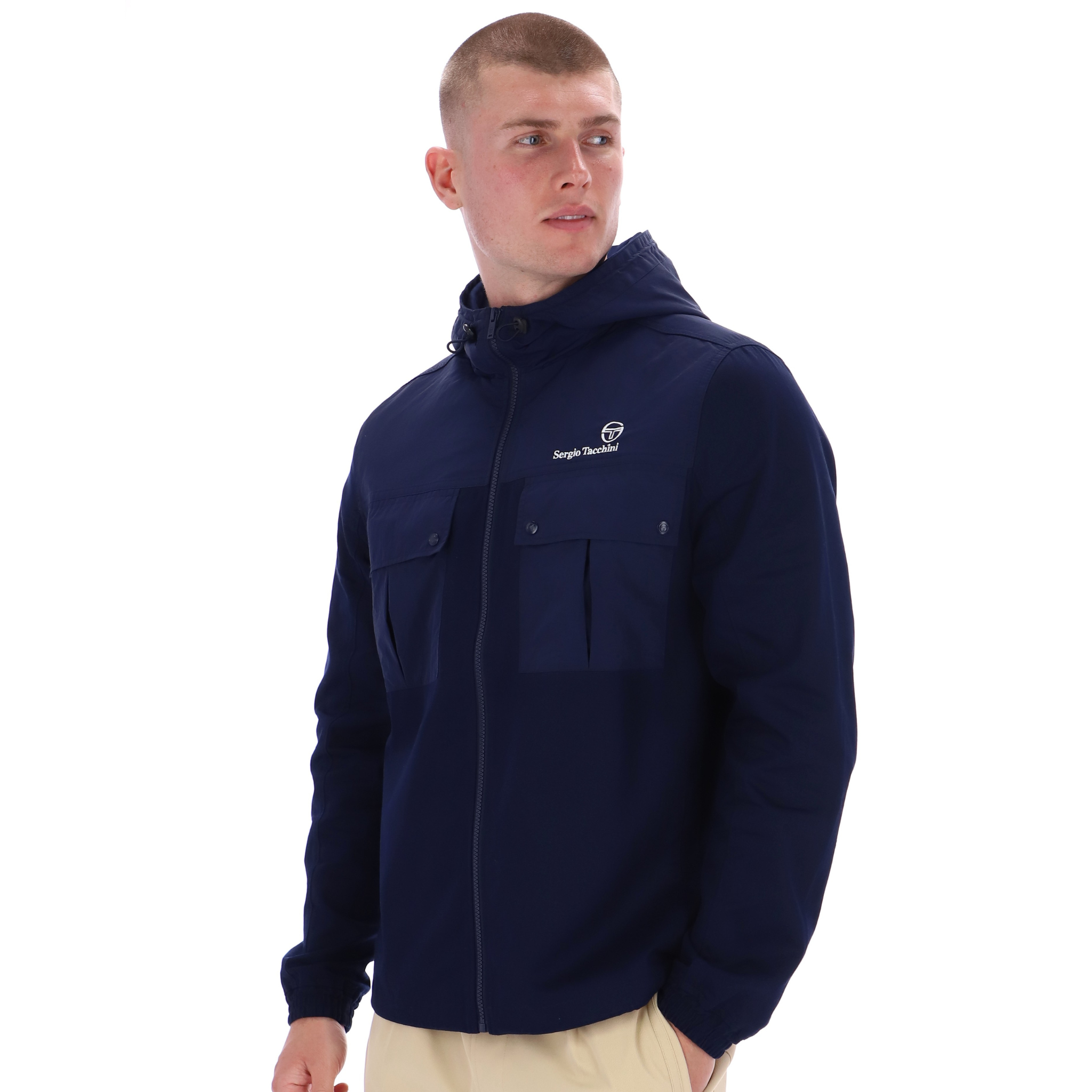 Mens Sergio Tacchini Maritime Blue Calisti Hooded Jacket