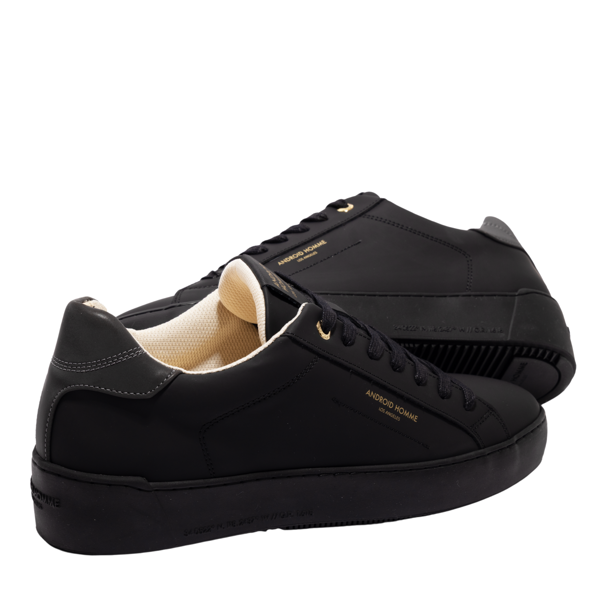 Mens Android Homme Black Zuma Gomma Leather Reflective Trainers