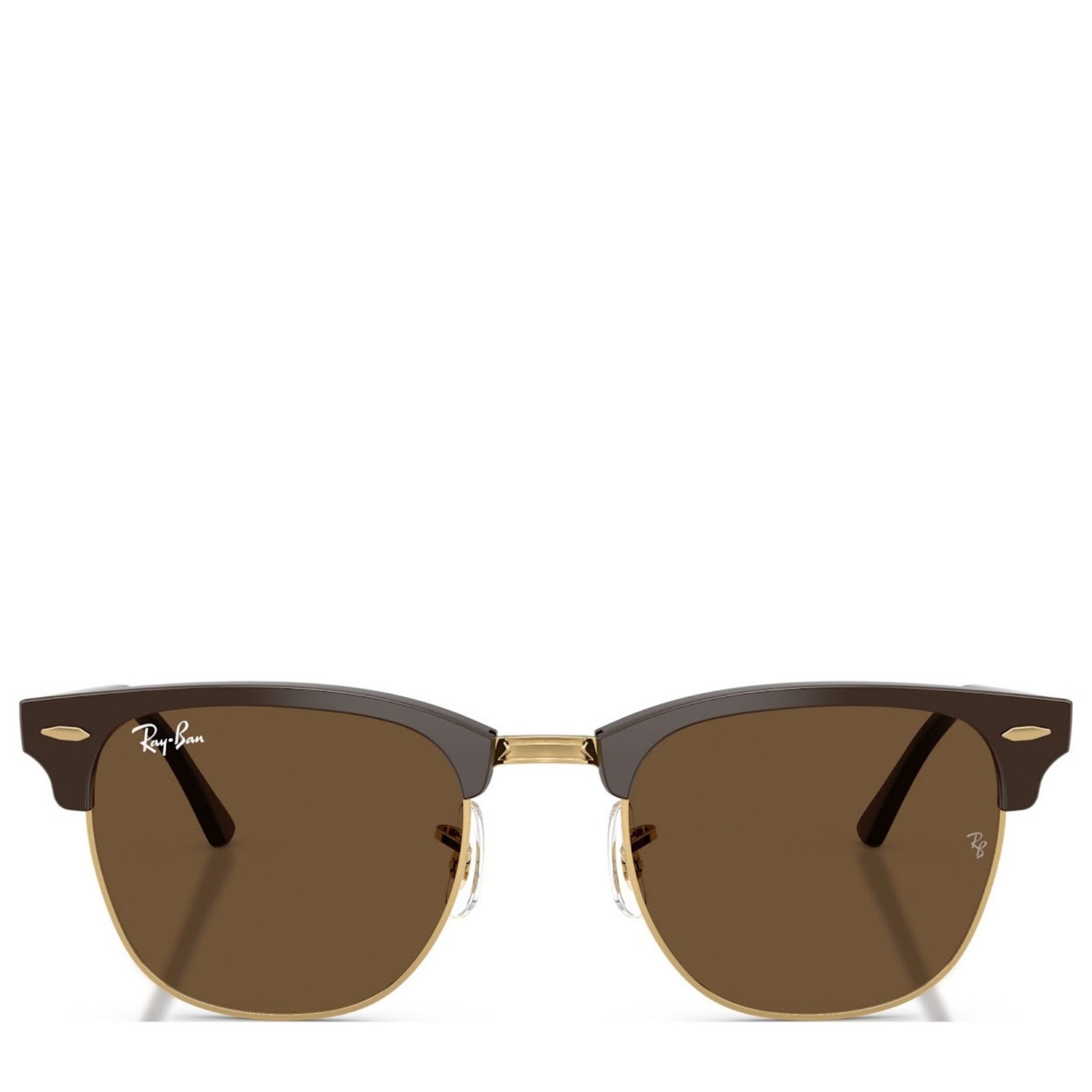 Unisex Ray-Ban 687853 Brown on Gold RB3016 Clubmaster Sunglasses