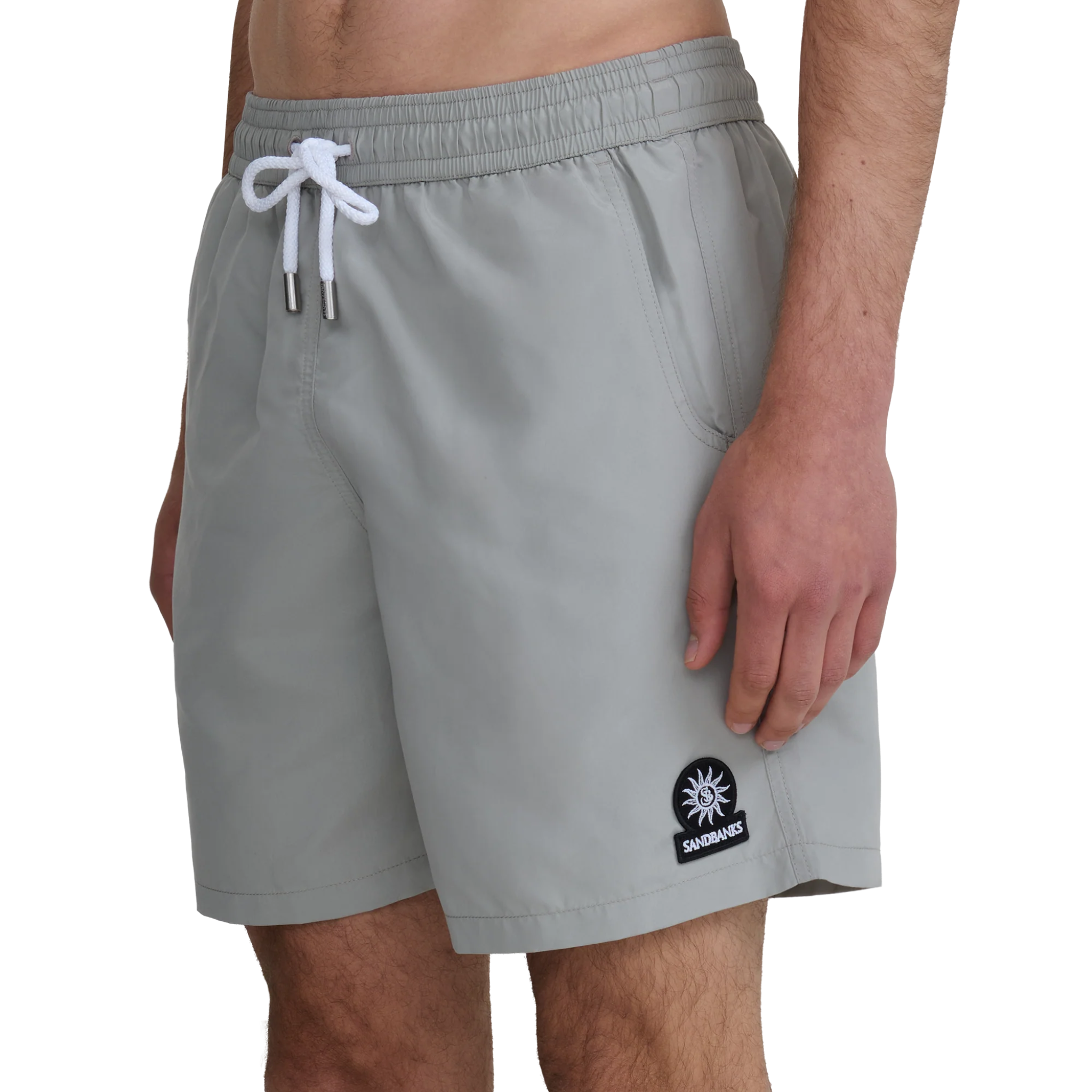 Mens Sandbanks Sage Badge Logo Recycled Swim Shorts