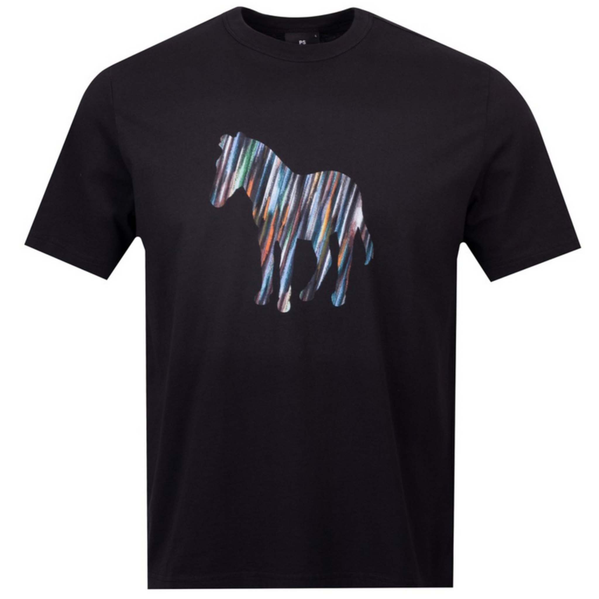 Mens Paul Smith Black Zebra Colour Stripe S/s T Shirt
