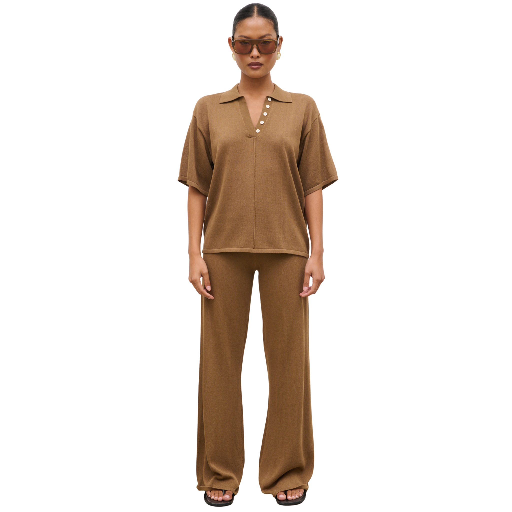 Womens Pretty Lavish Ginger Genie Lightweight Polo Top