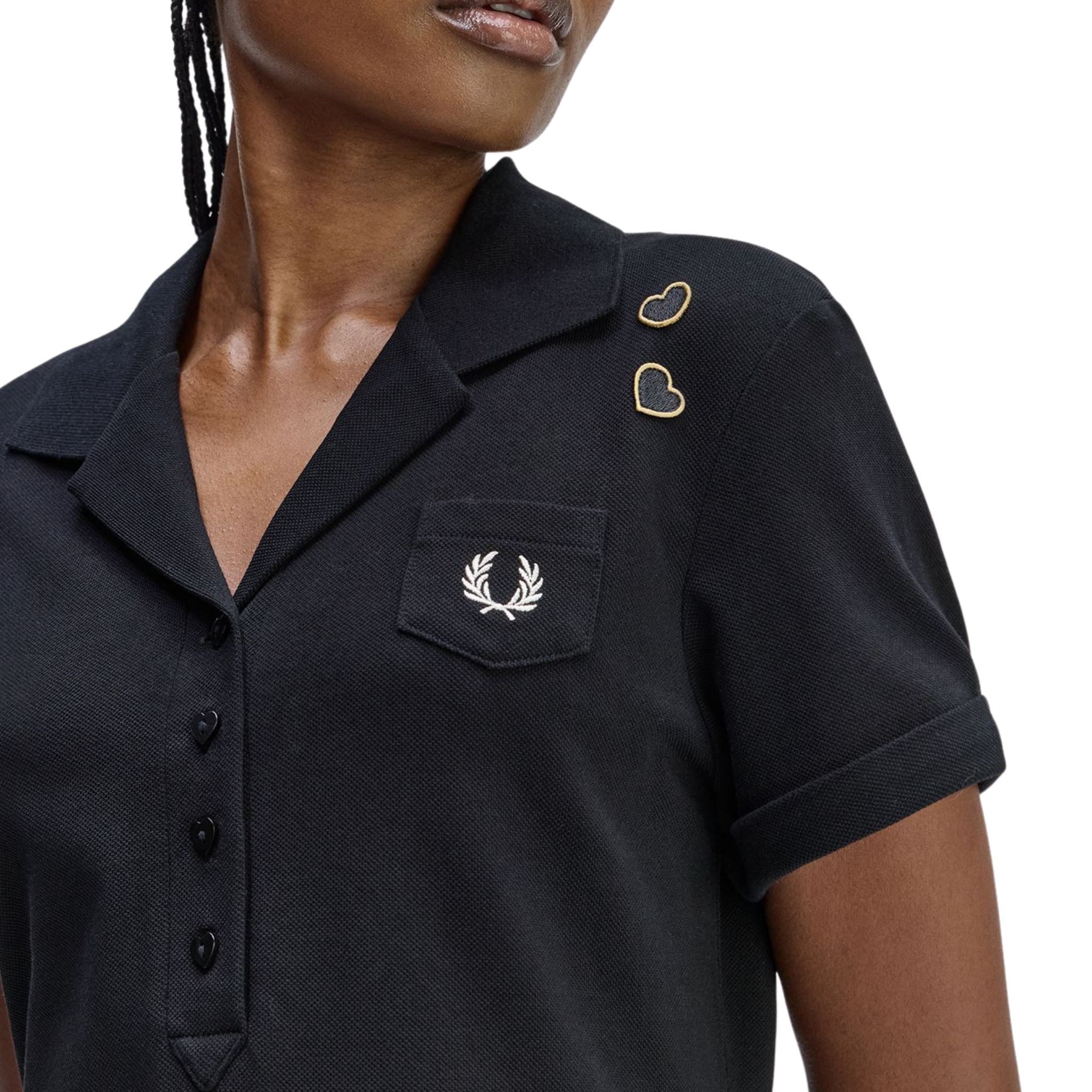 Womens Fred Perry x Amy Winehouse Black Pocket Detail Pique Dress
