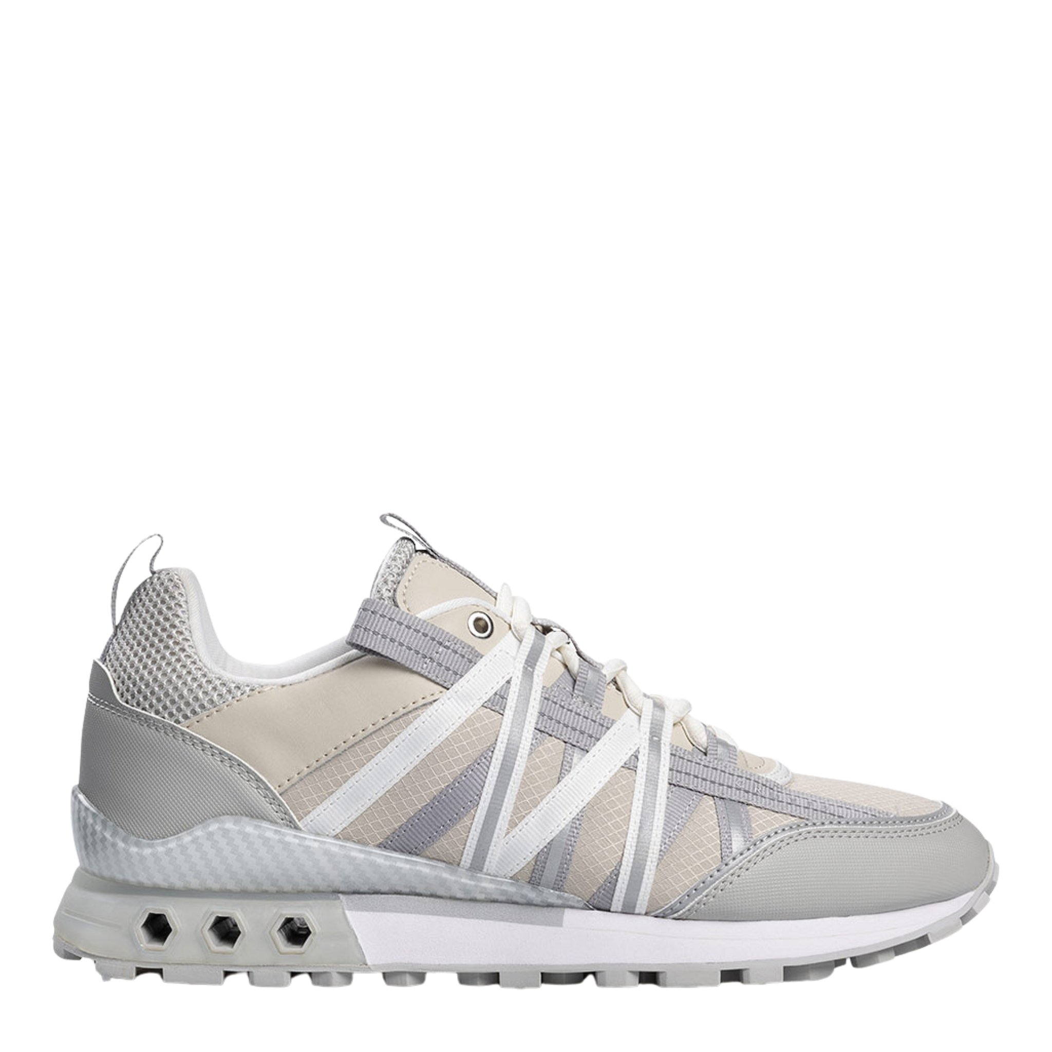 Mens Cruyff Cream/Silver Fearia Hex Tech Trainers