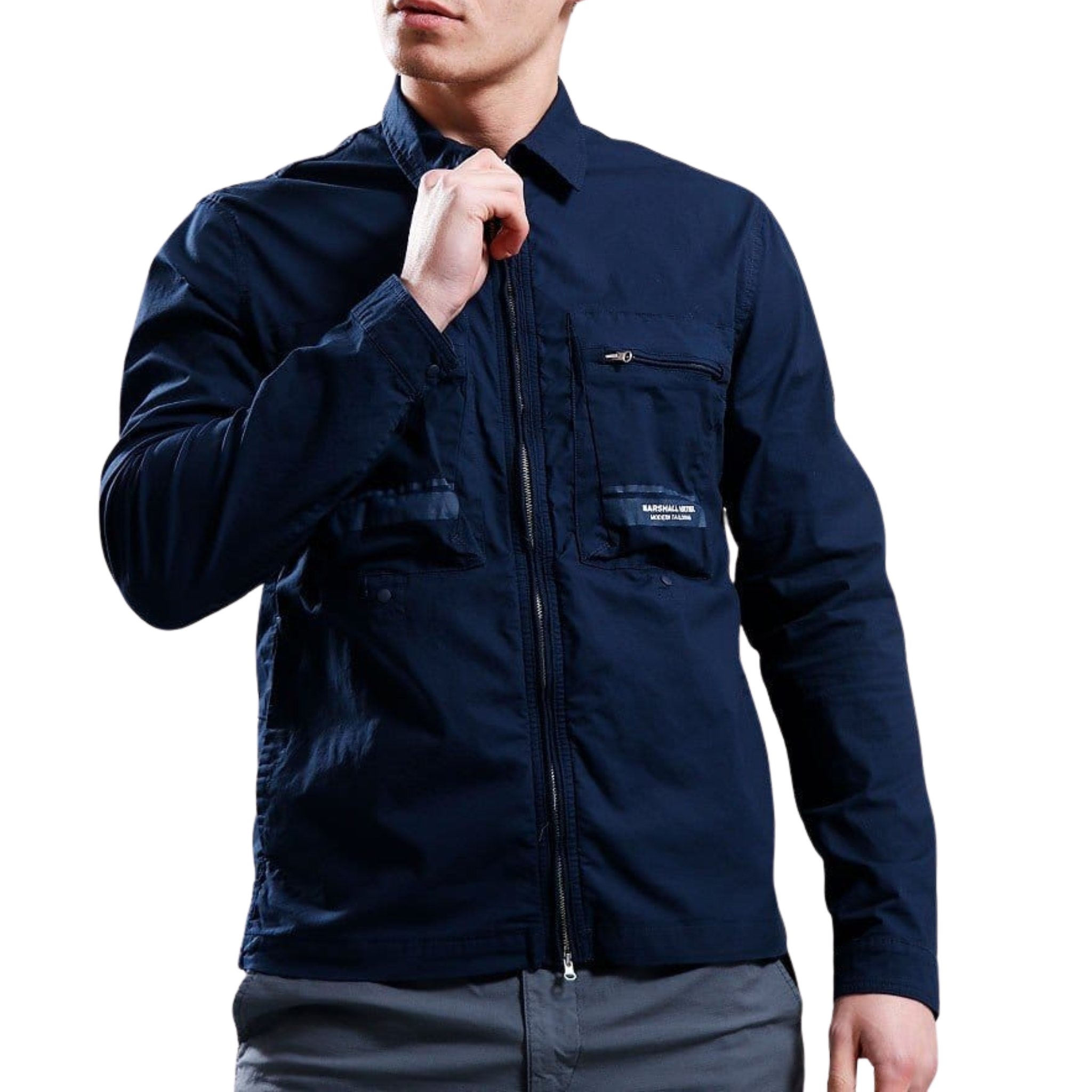Mens Marshall Artist Navy Seafield Overshirt