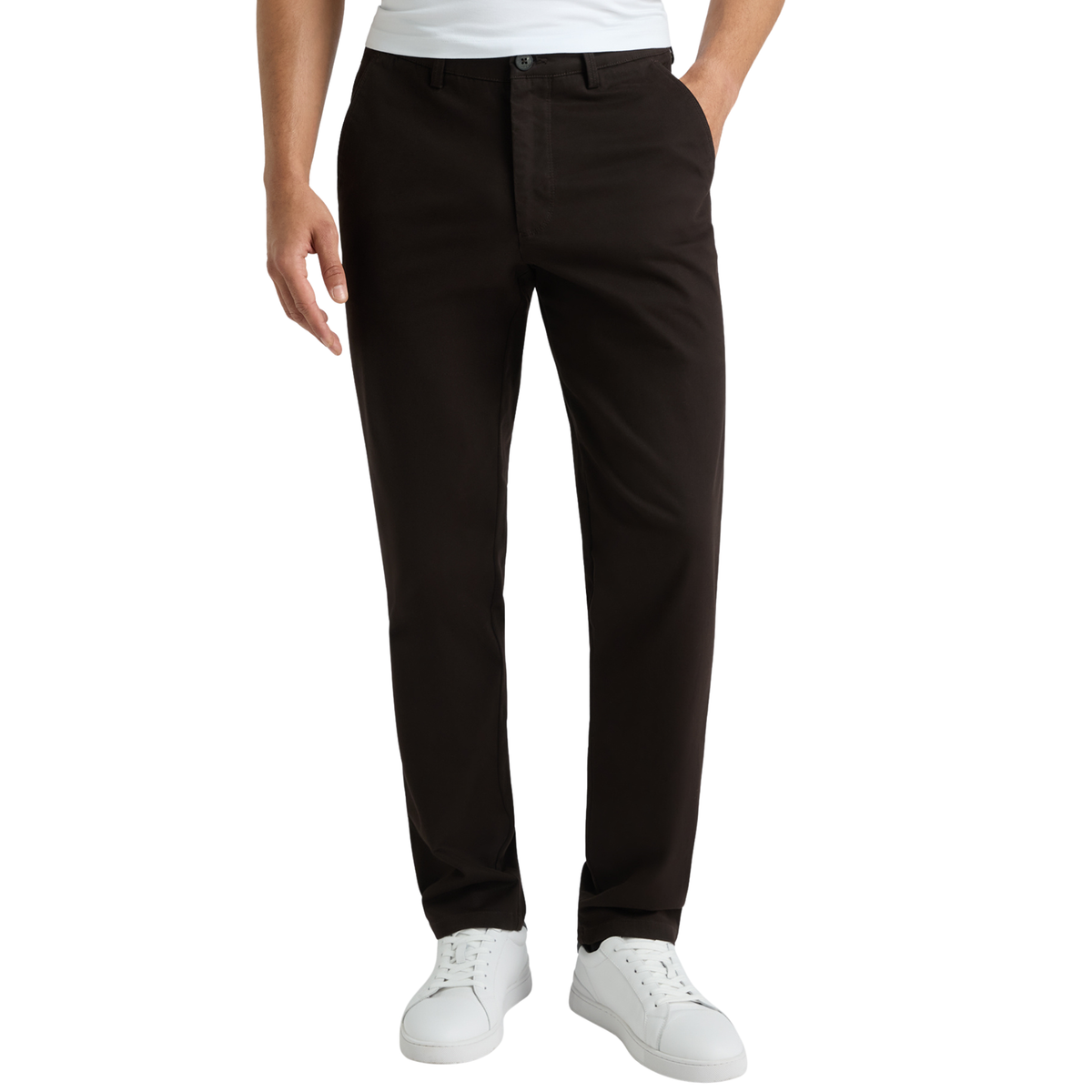 Mens Remus Uomo Dark Brown Rhyan Straight Fit Chinos