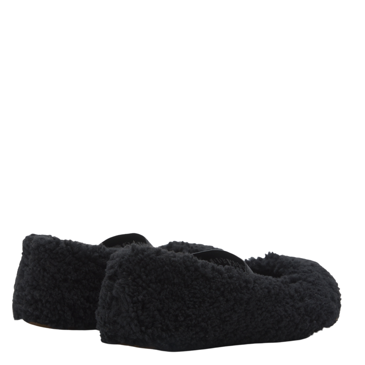 Womens Moon Boot Black Shearling Ballerina Shoes