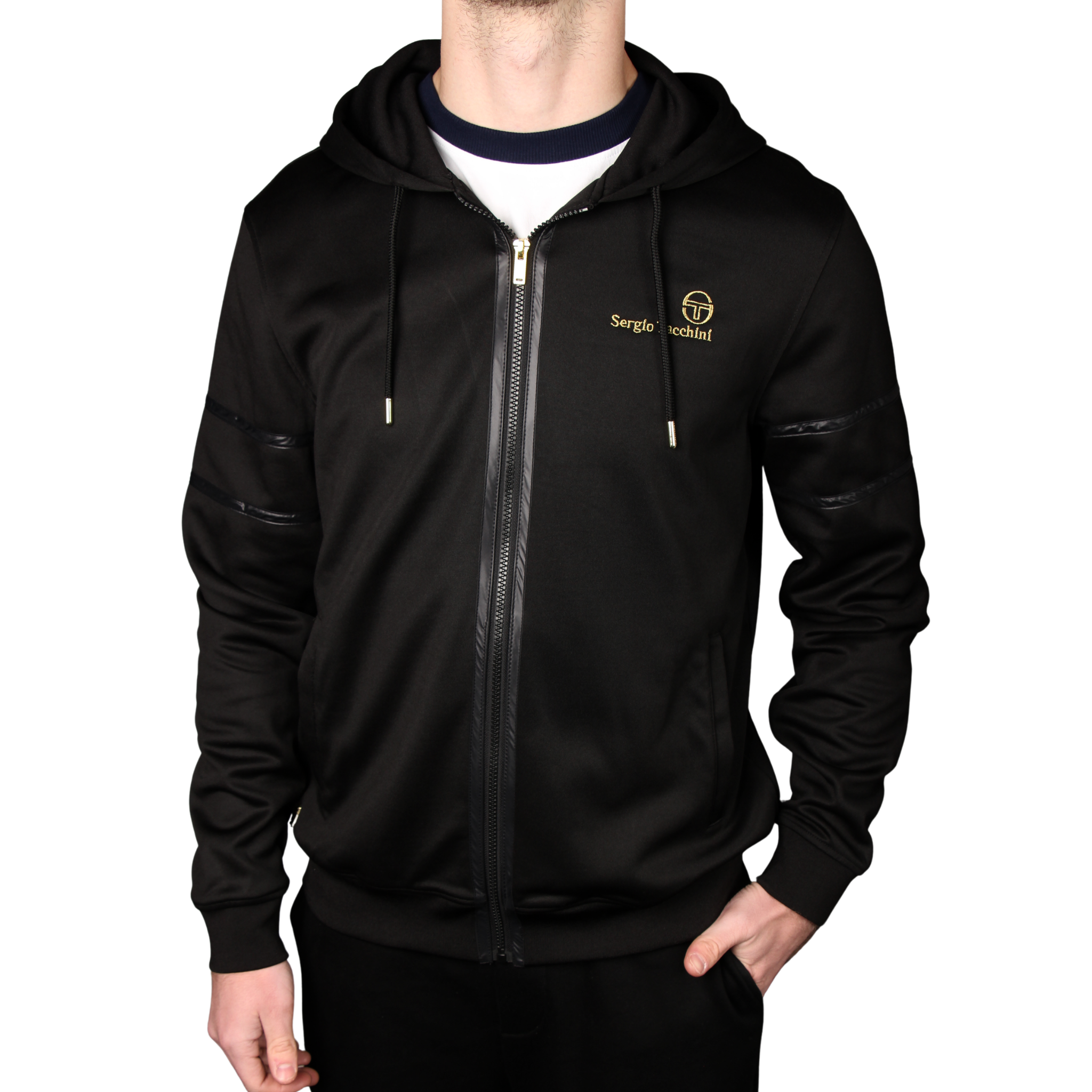 Mens Sergio Tacchini Black Strada Hoodie
