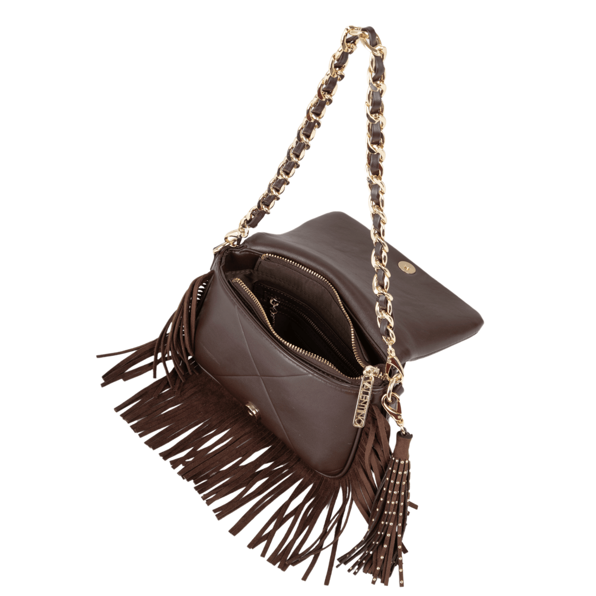 Womens Valentino Caffe Astrid Tassel Flap Bag