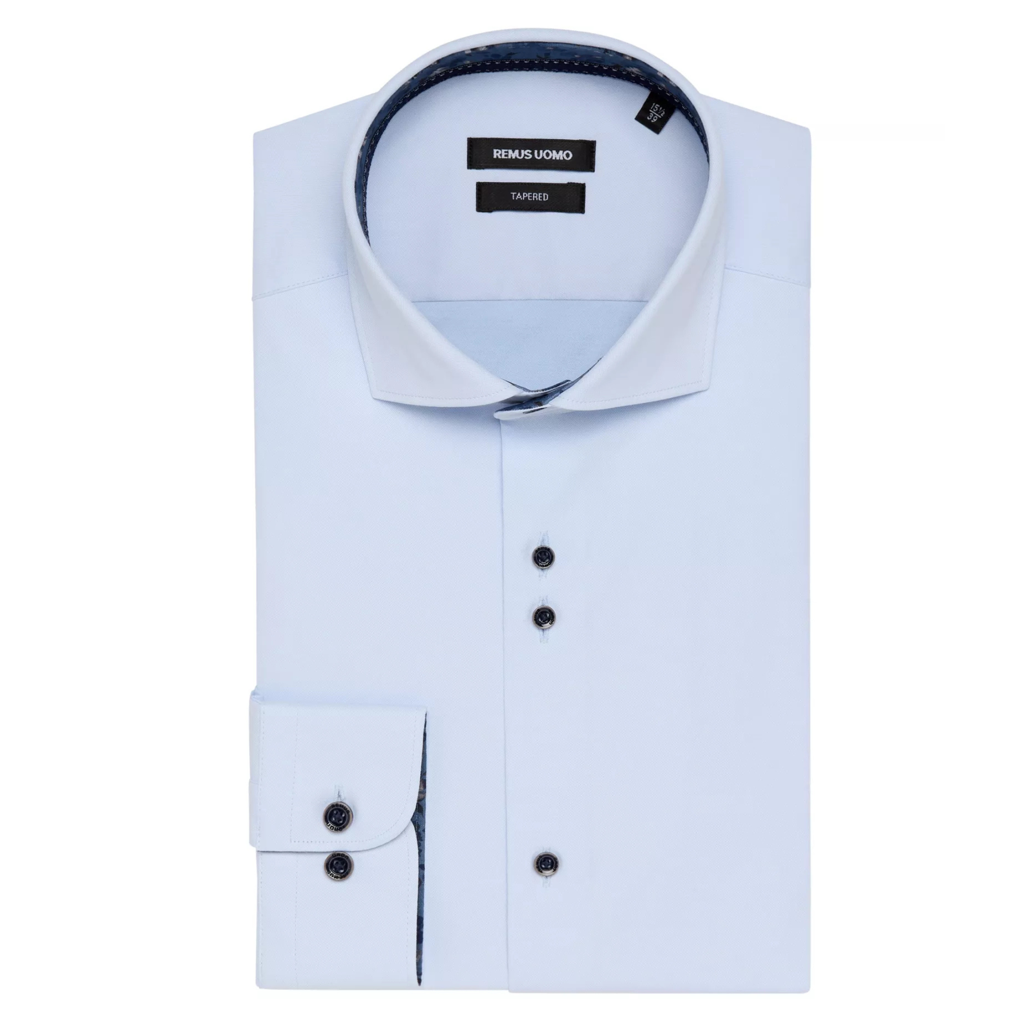 Mens Remus Uomo Light Blue Tapered Fit L/s Shirt