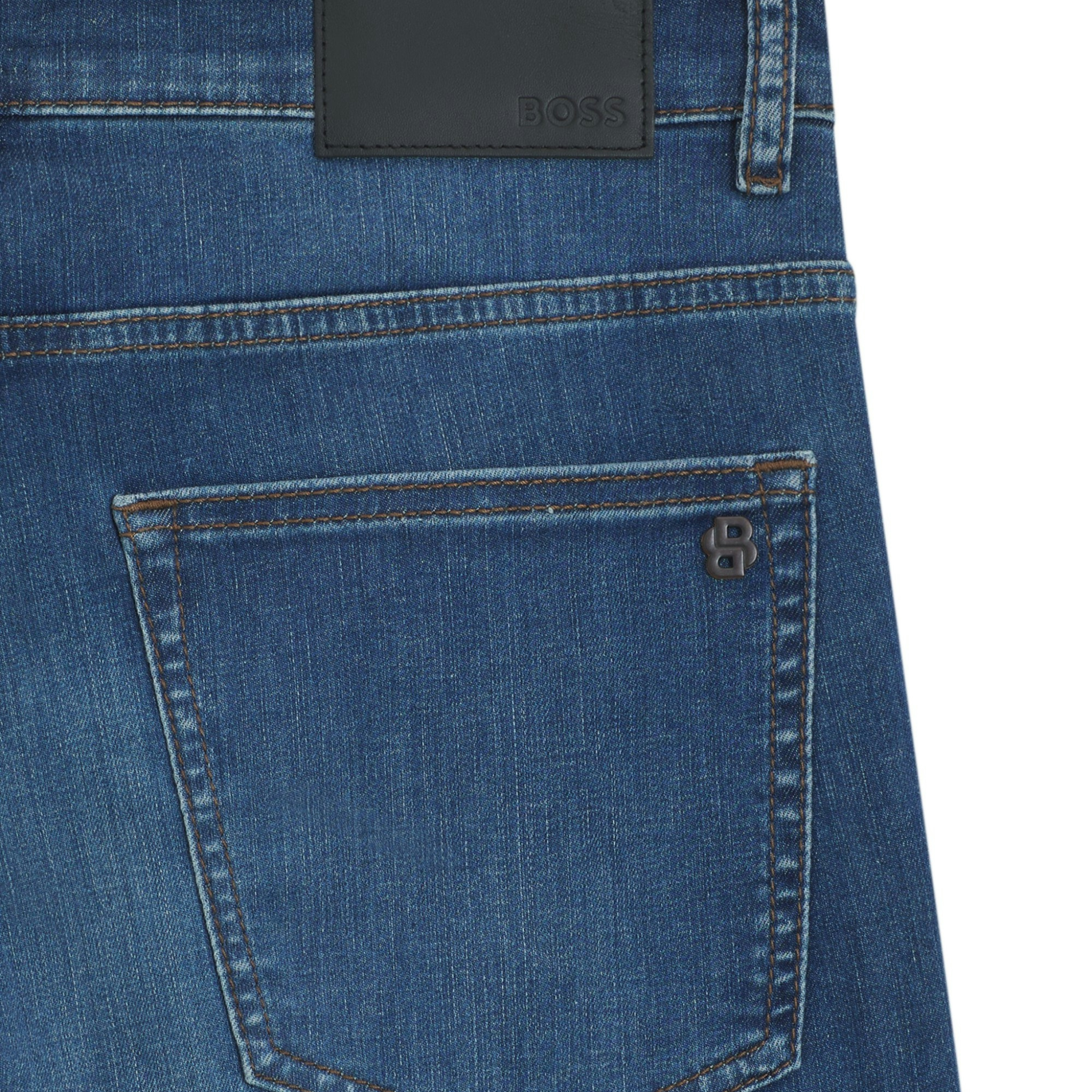 Mens BOSS Medium Blue Wash Delaware BO Slim Fit Jeans