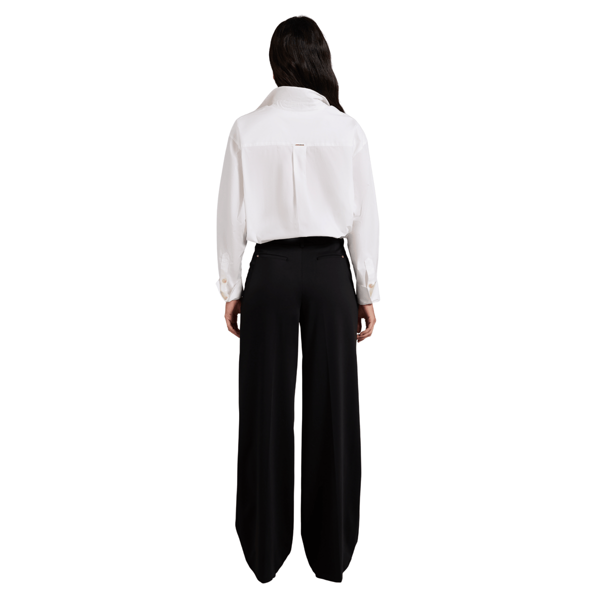 Womens Holland Cooper Black Pleated Wide Leg Trousers