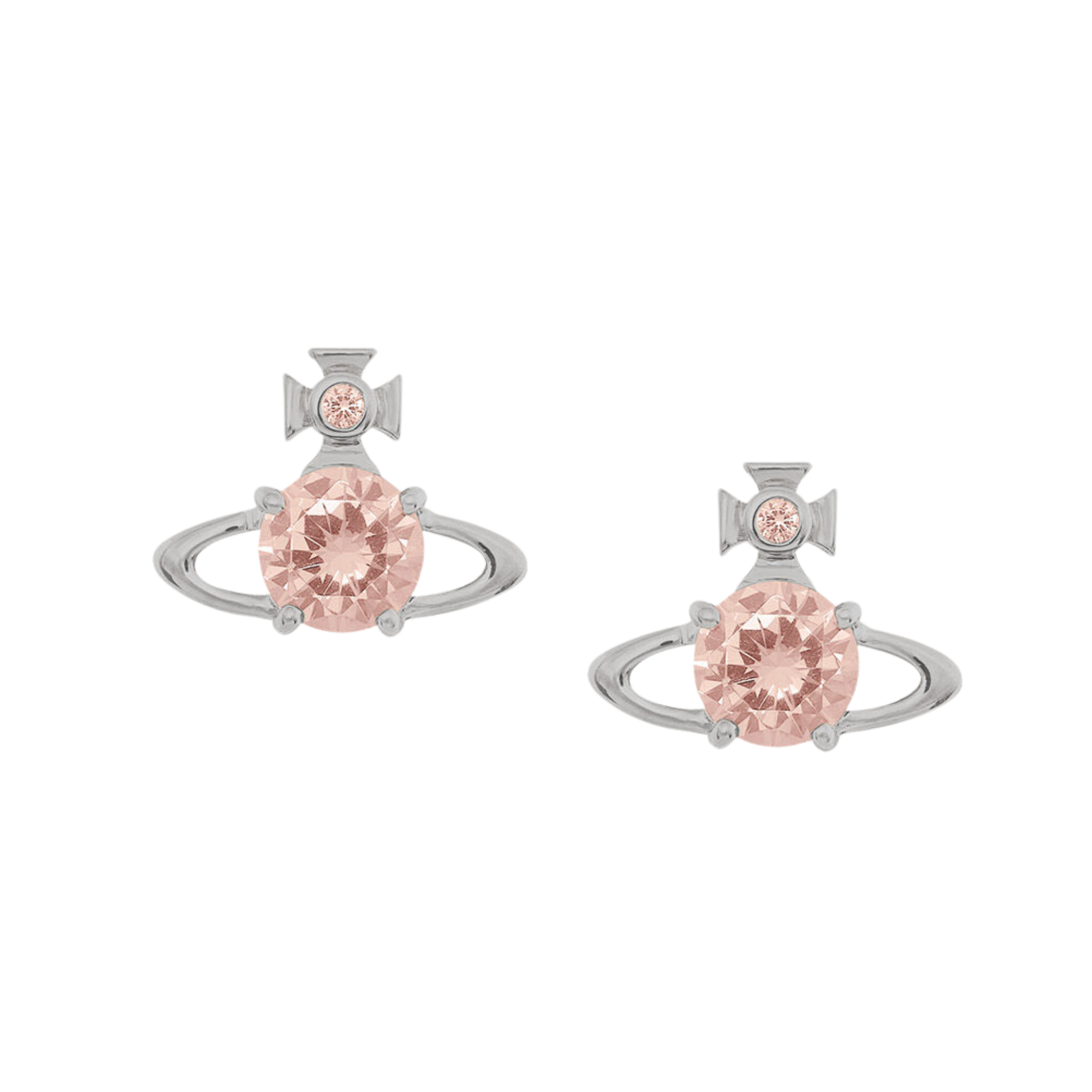 Vivienne Westwood Platinum/Champagne CZ Reina Earrings