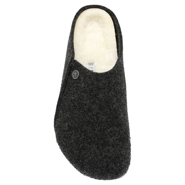 Mens Birkenstock Anthracite Felt Zermatt Shearling Slippers