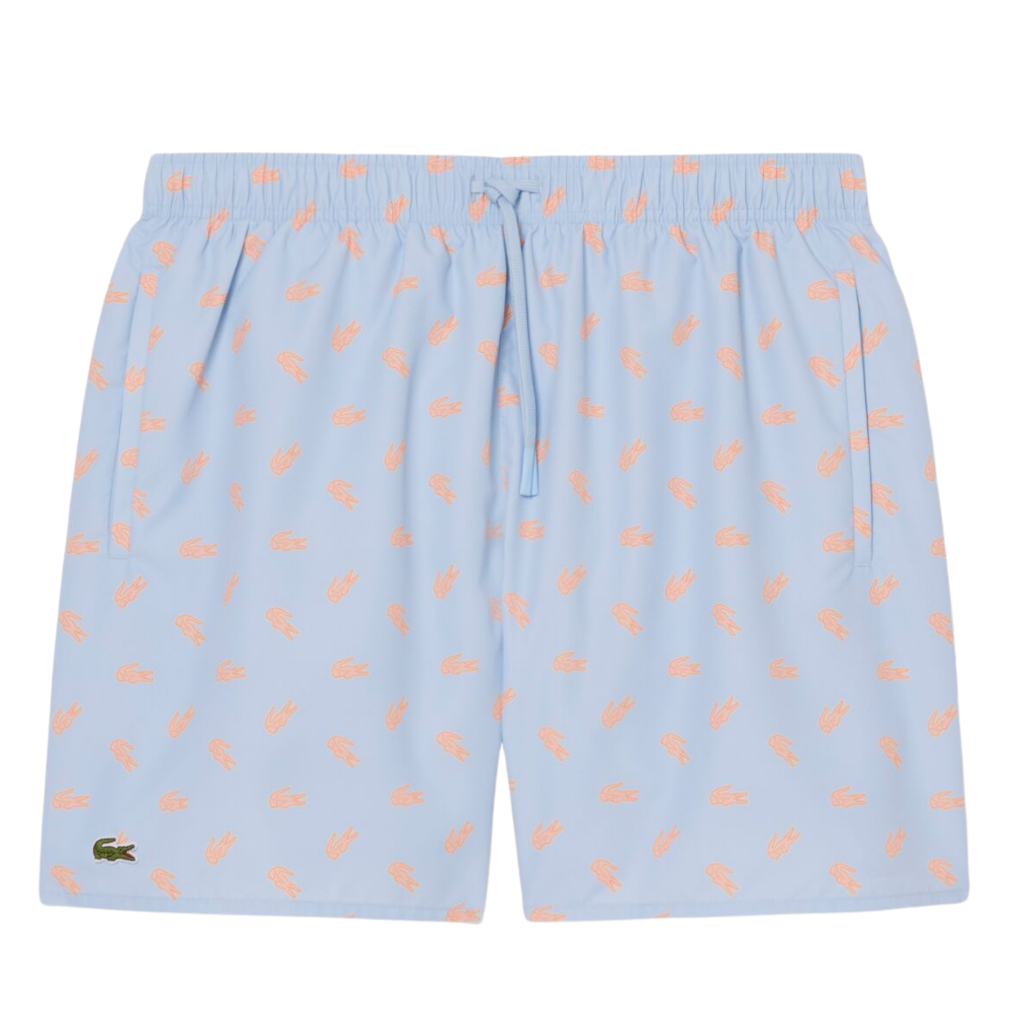 Mens Lacoste Chambray Crocodile Print Swim Shorts