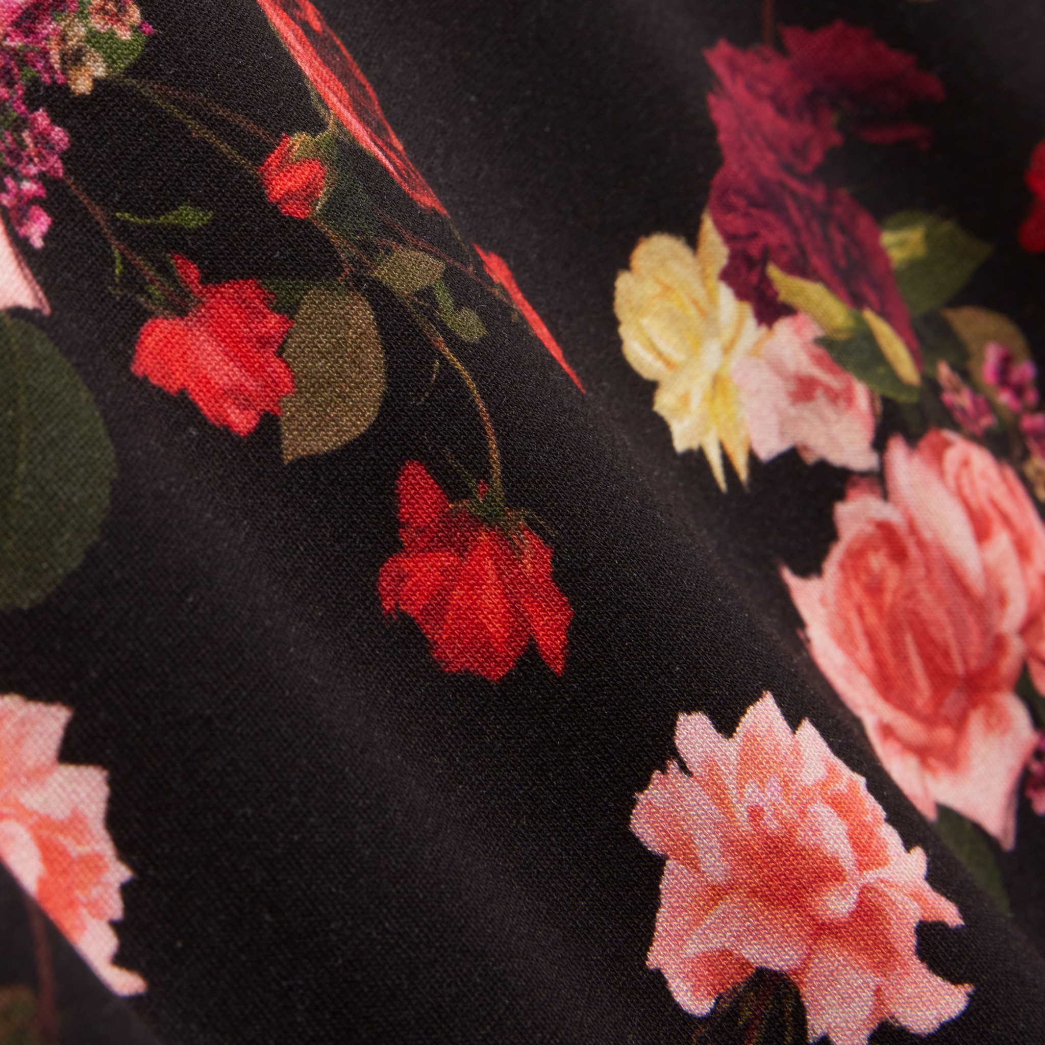 Womens Ted Baker Black Myli Printed Fitted S/s T Shirt