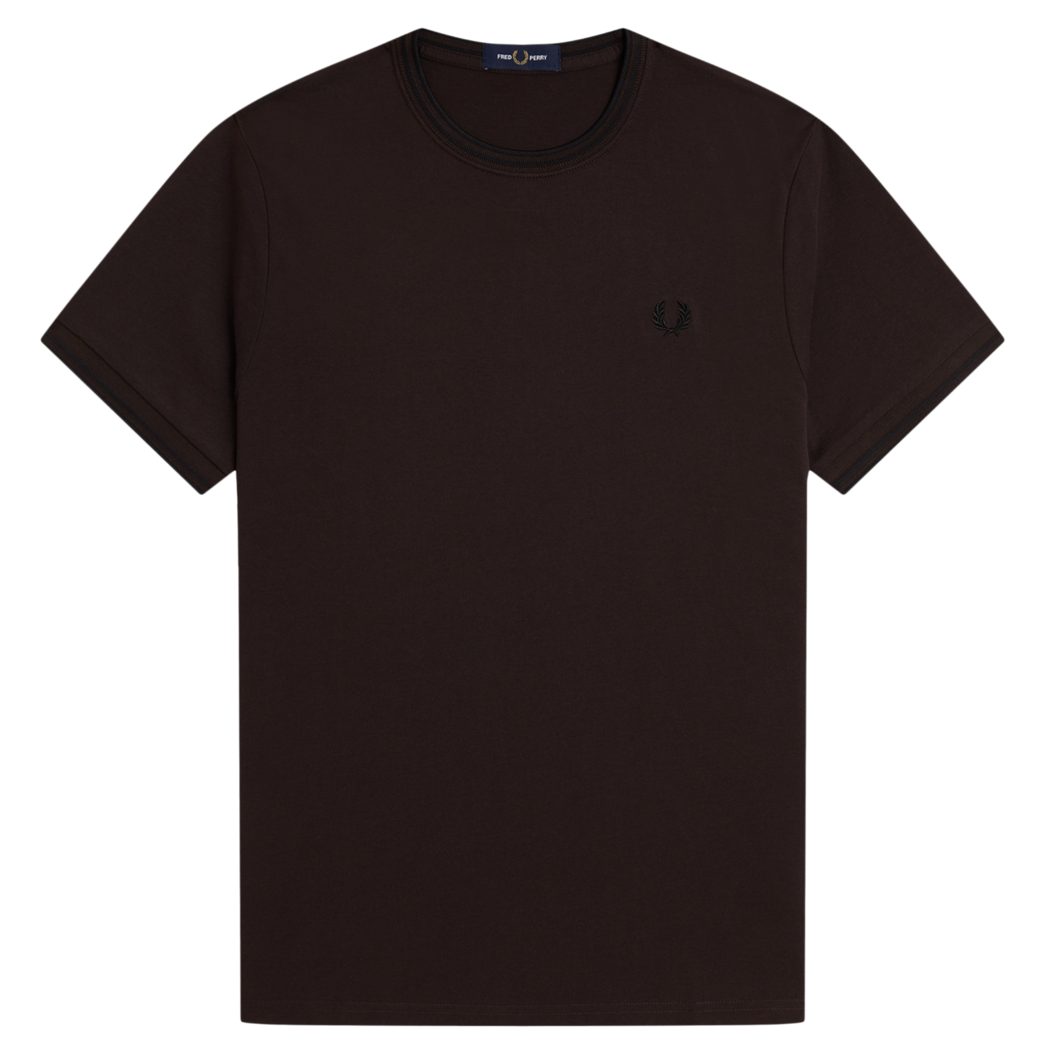 Mens Fred Perry Rich Brown/Black Twin Tipped S/s T Shirt