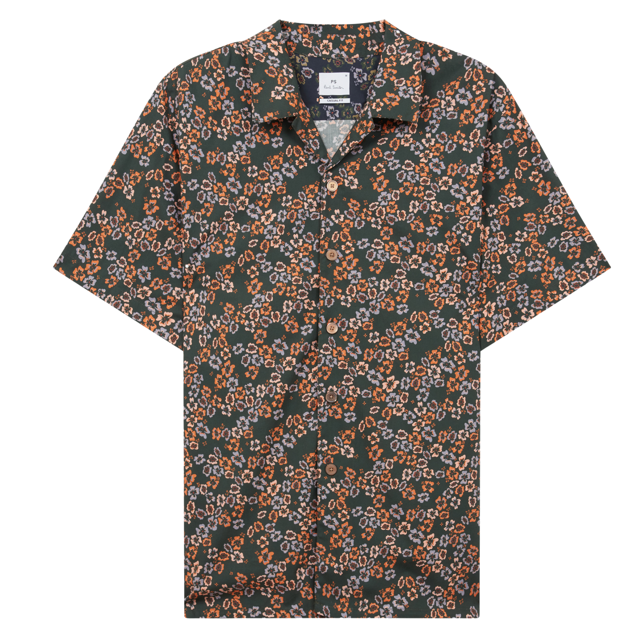 Mens Paul Smith Green Floral Casual Fit S/s Shirt