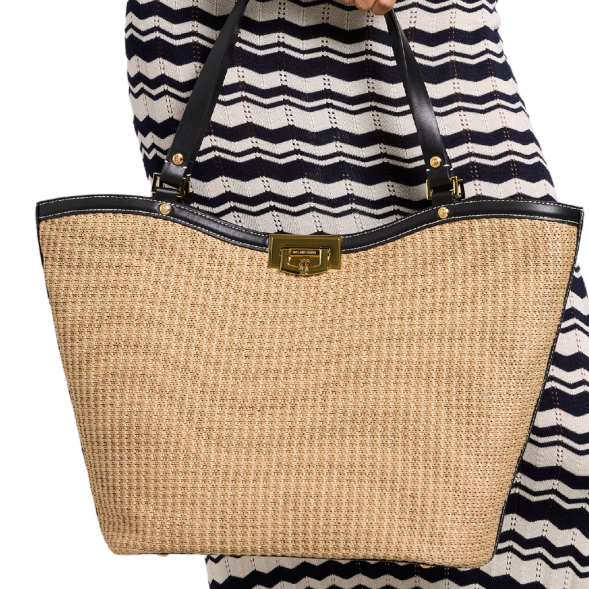 Womens Holland Cooper Natural/Black Cannes Shopper