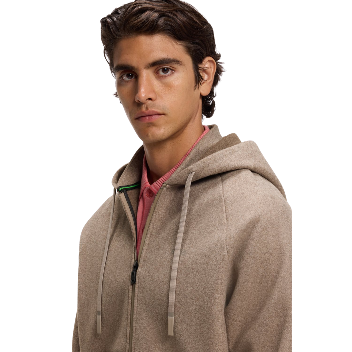 Mens BOSS Light Brown SW_Transit HD FZ Zip Hoodie