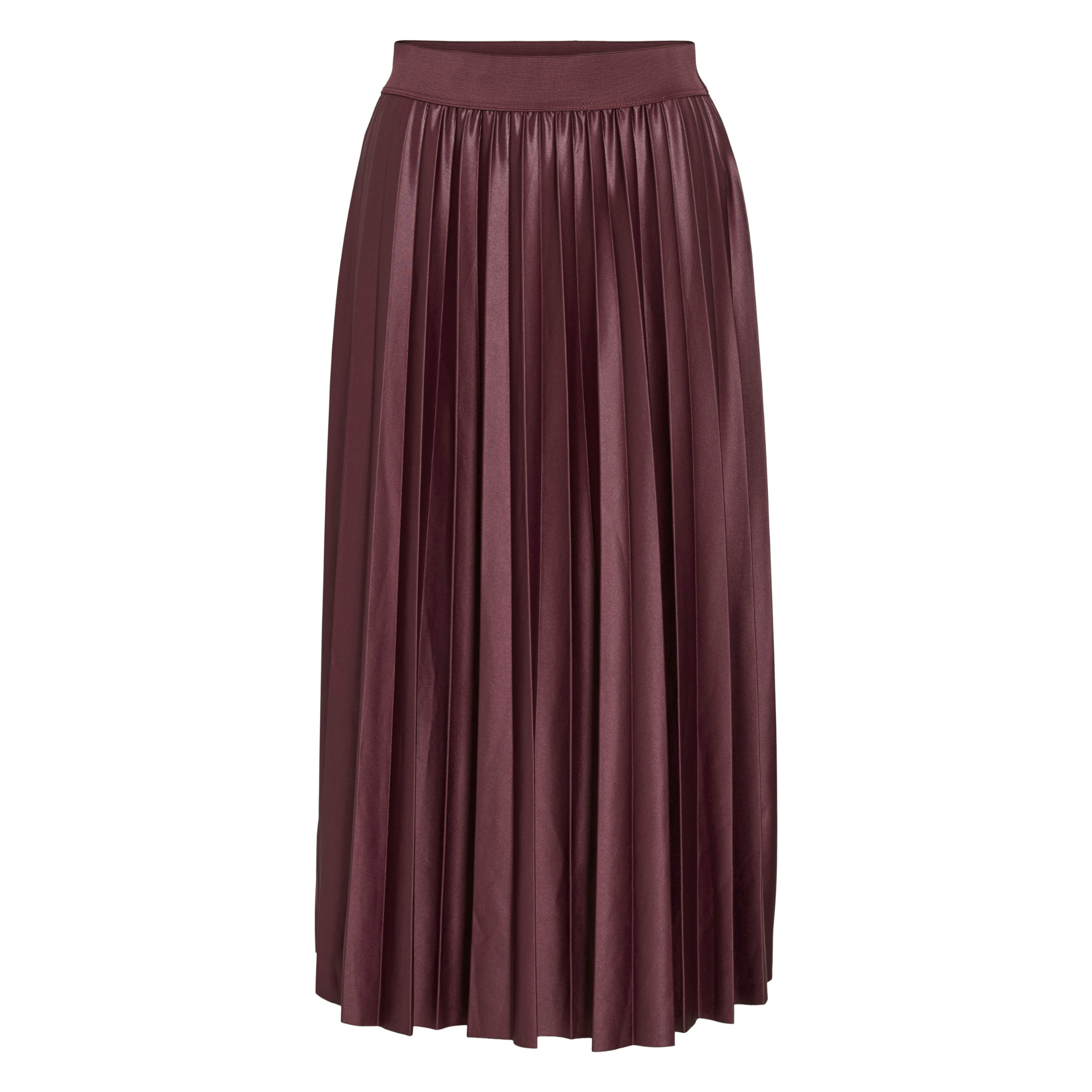 Womens Vila Fig Vinitban Pleated Midi Skirt