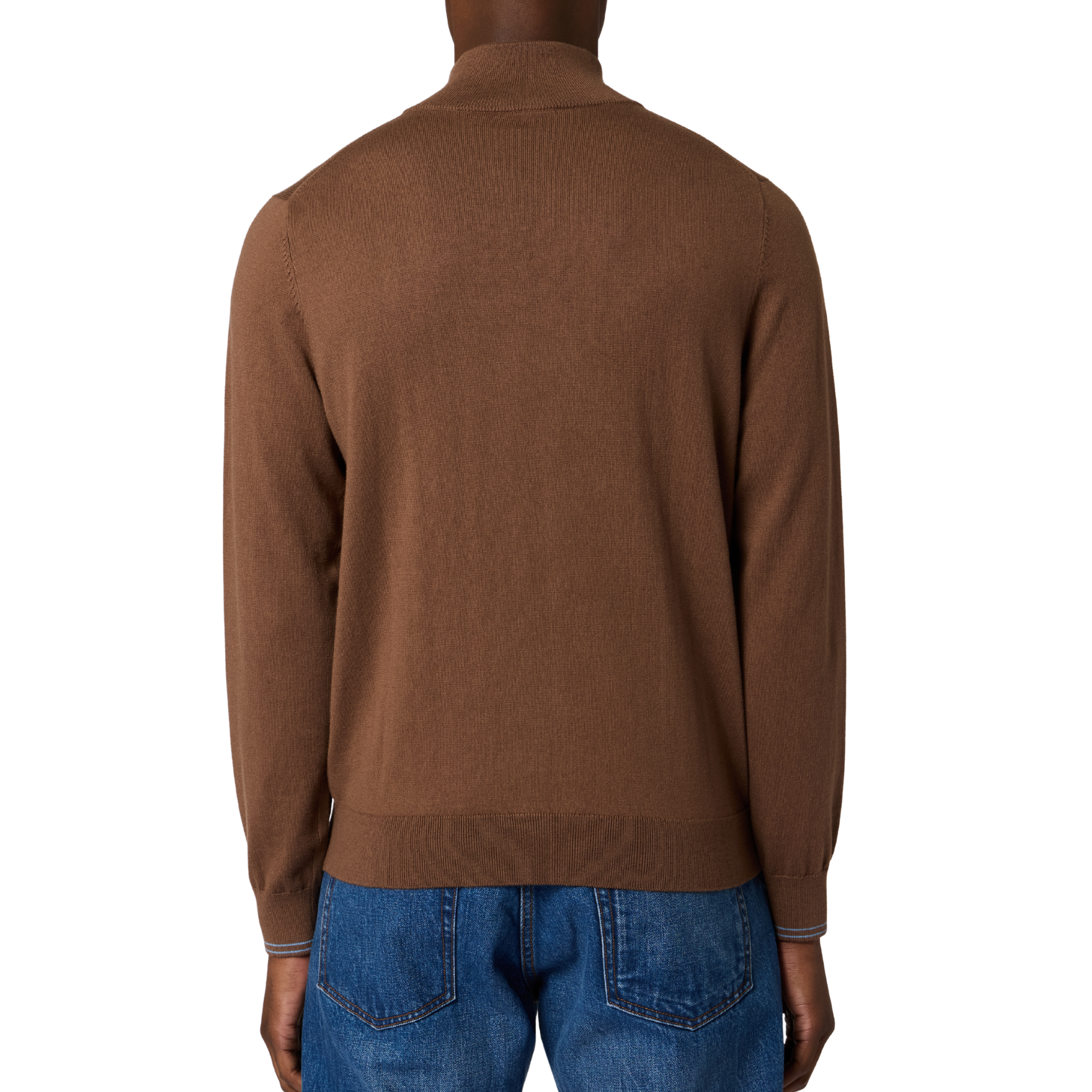 Mens Paul Smith Brown Zebra Badge Half Zip Knit