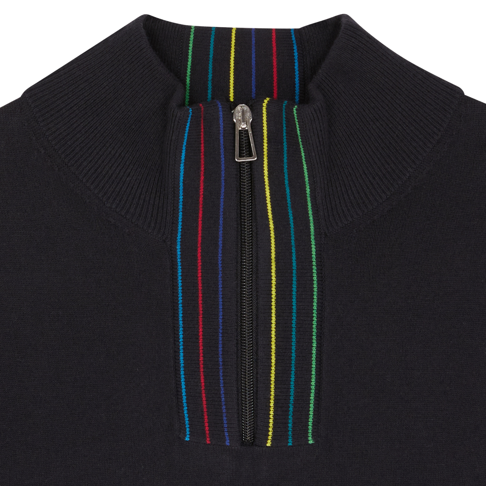Mens Paul Smith Black Sports Stripe Half Zip Knit Jumper