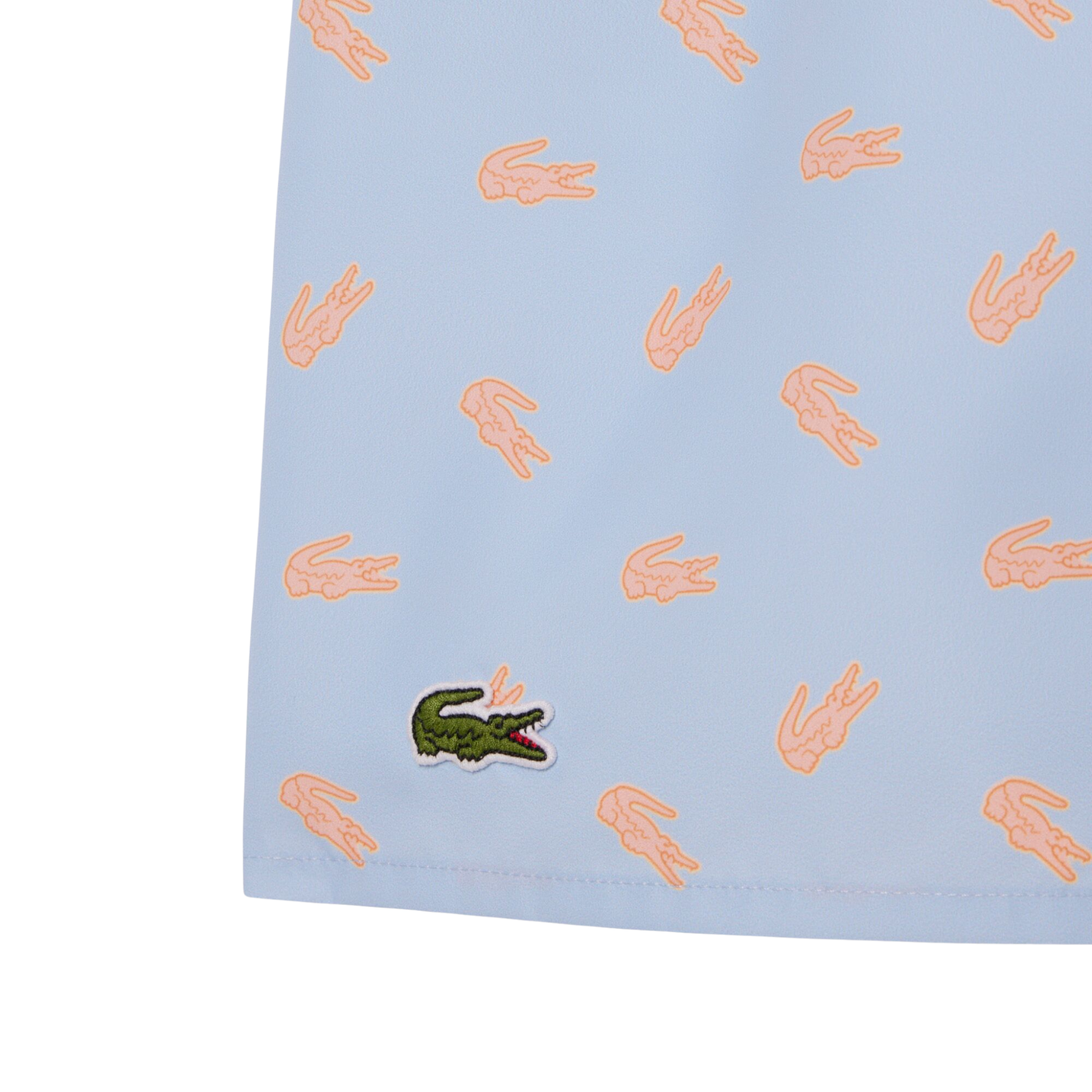 Mens Lacoste Chambray Crocodile Print Swim Shorts