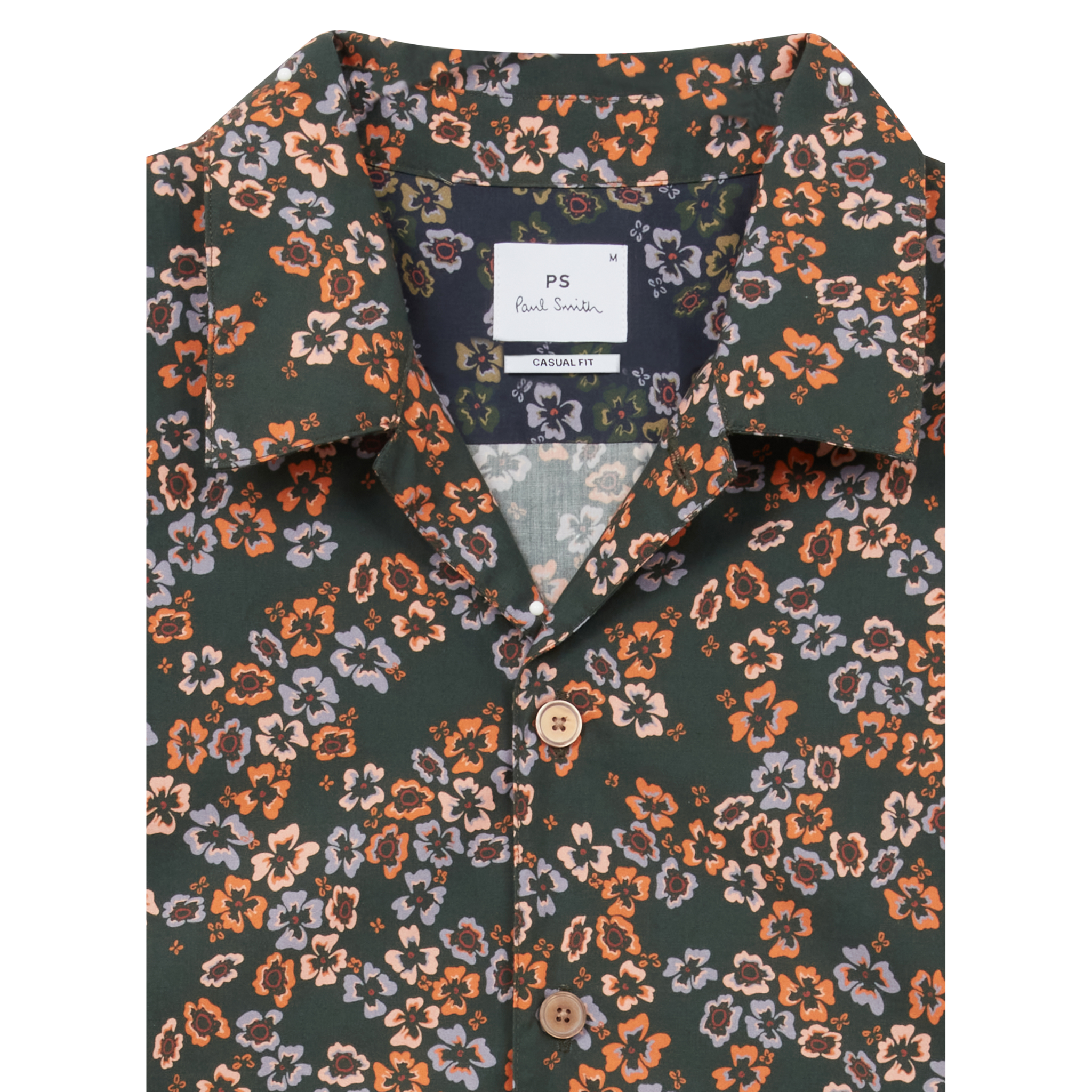 Mens Paul Smith Green Floral Casual Fit S/s Shirt