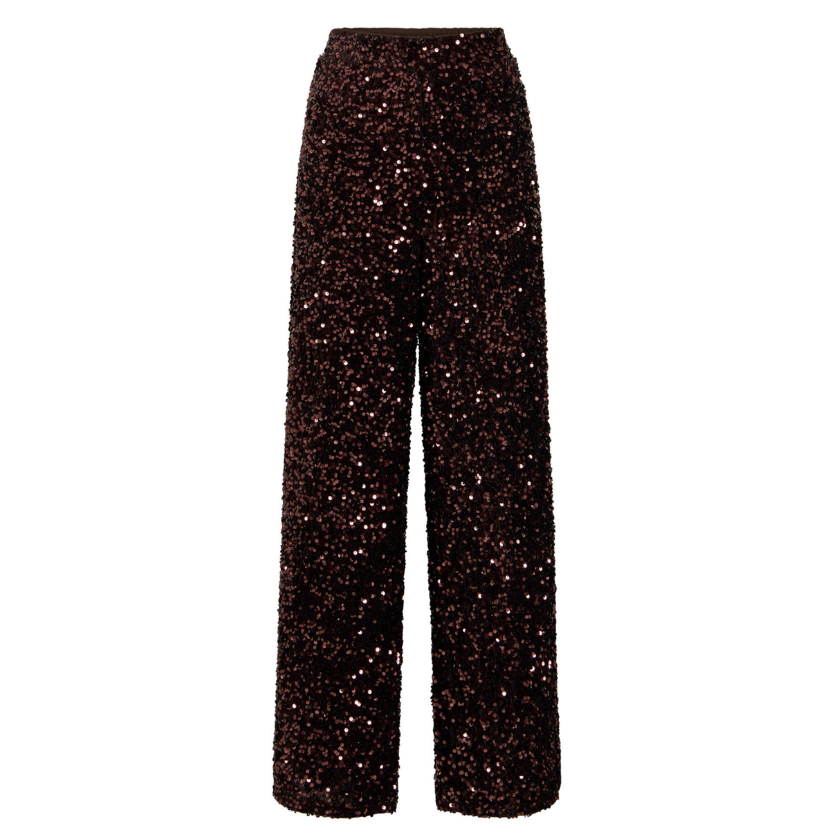 Womens Vila Coffee Bean Vifaith Sequin Wide Pants