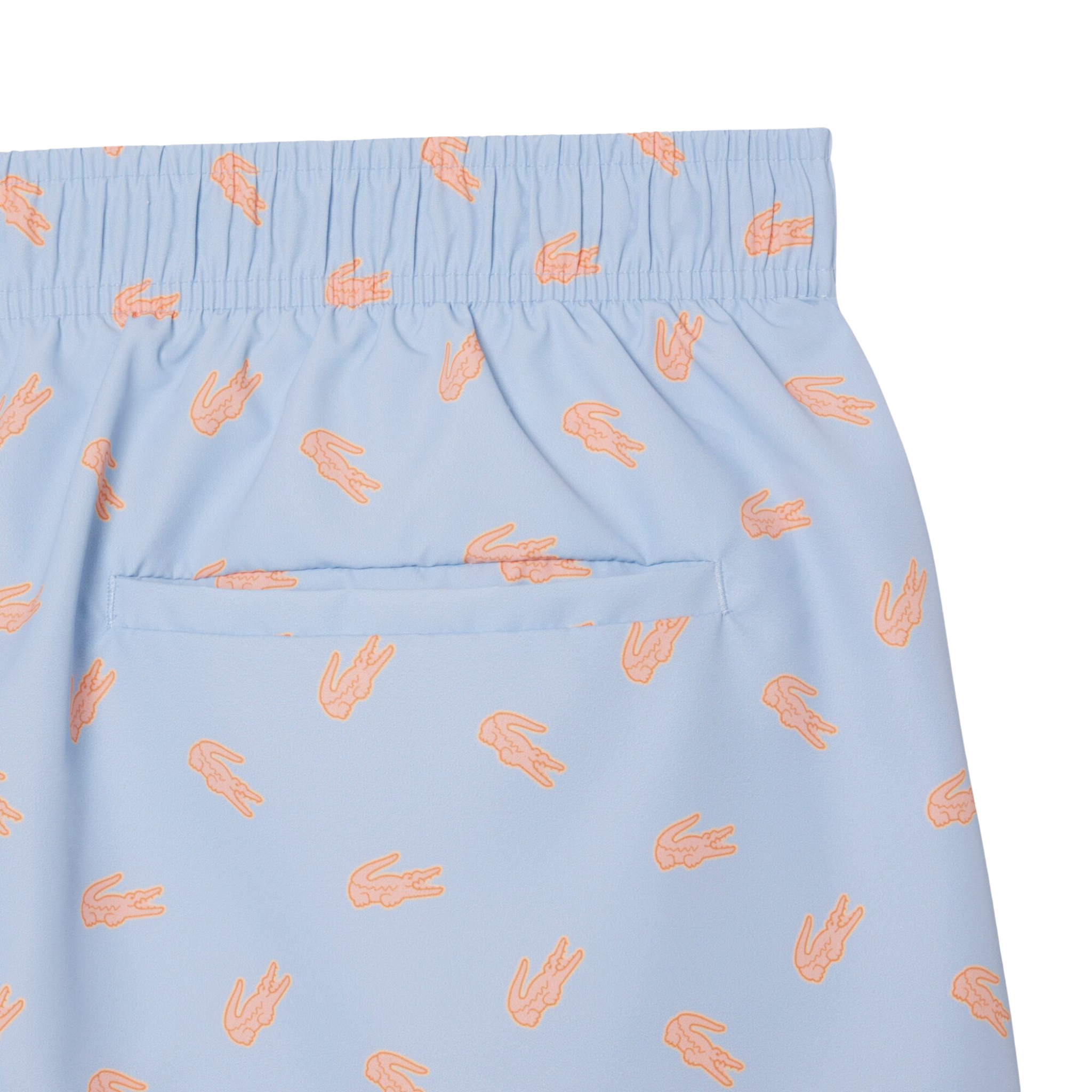 Mens Lacoste Chambray Crocodile Print Swim Shorts