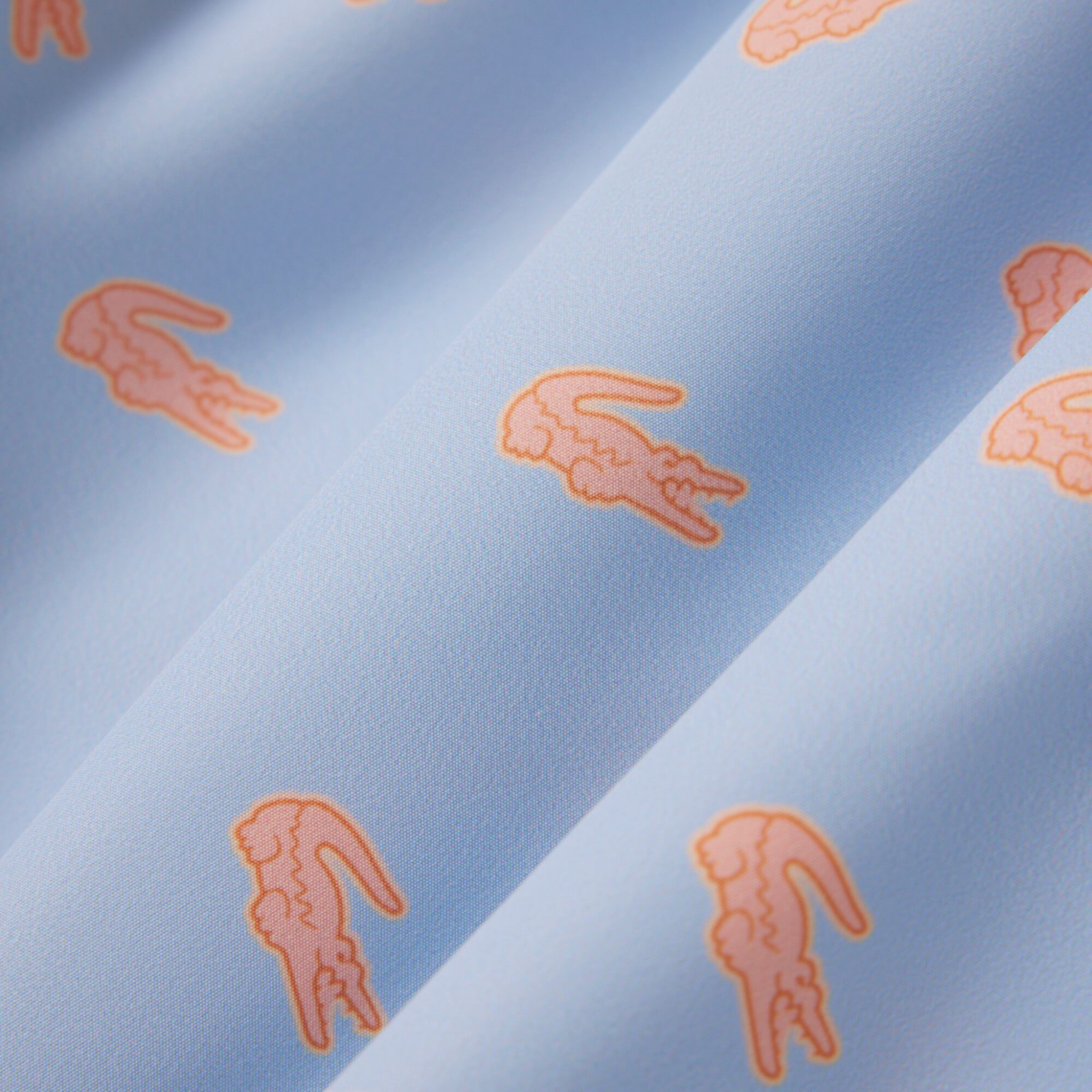 Mens Lacoste Chambray Crocodile Print Swim Shorts