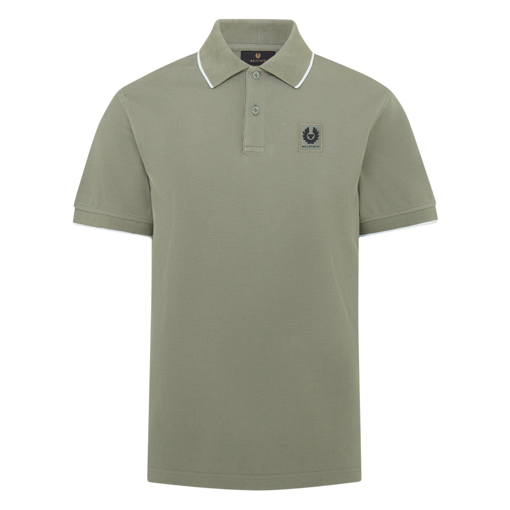 Mens Belstaff Sage Green Tipped S/s Polo Shirt