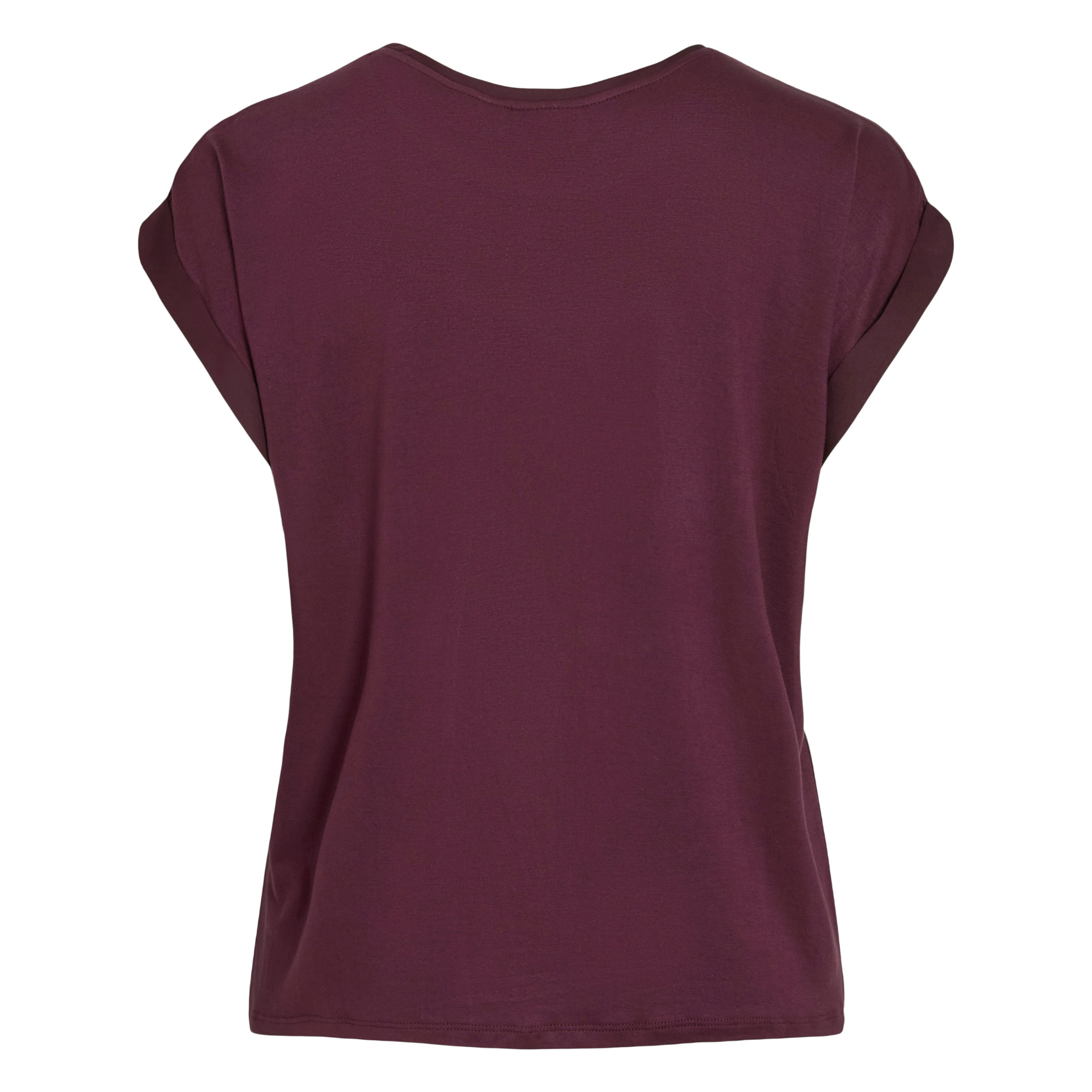 Womens Vila Fig Viellette Satin S/s T Shirt