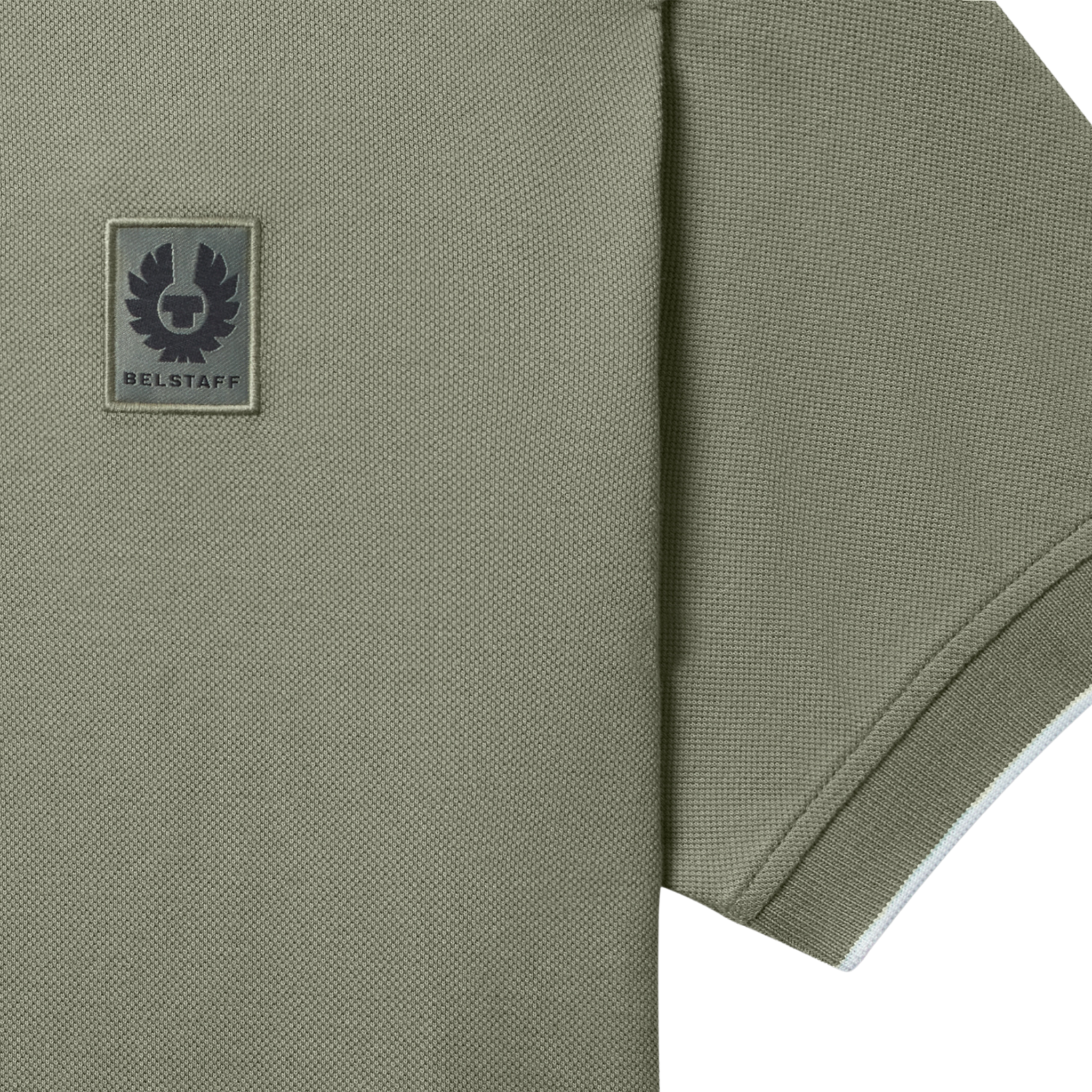 Mens Belstaff Sage Green Tipped S/s Polo Shirt