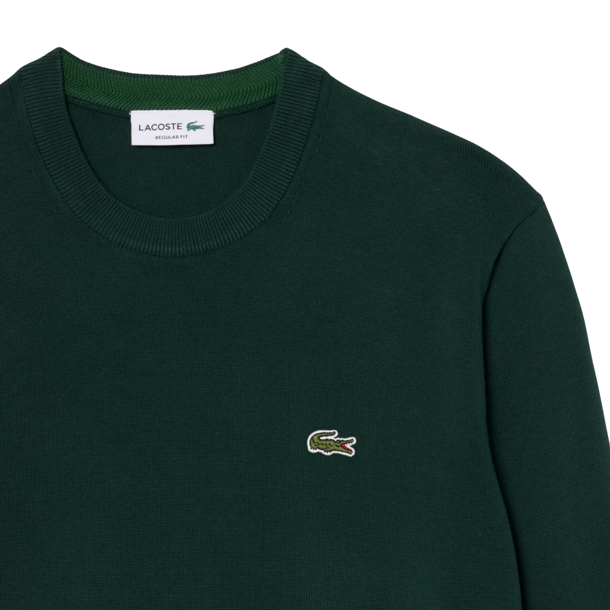Mens Lacoste Sinople Green Crew Neck Knit Jumper