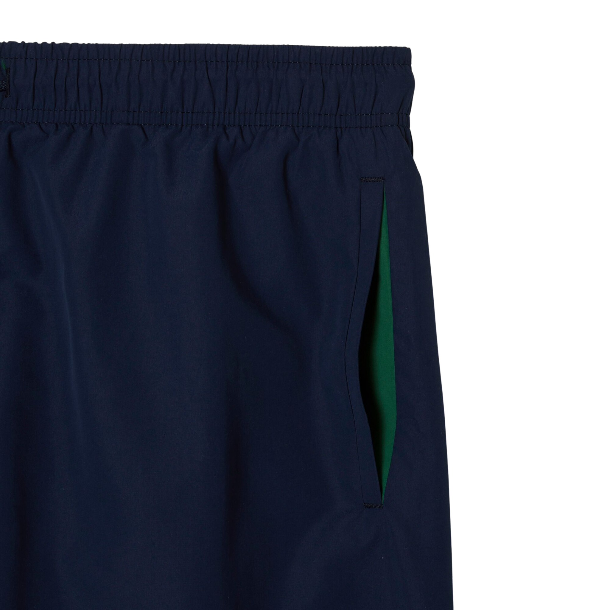 Mens Lacoste Navy/Green Quick-Dry Swim Shorts