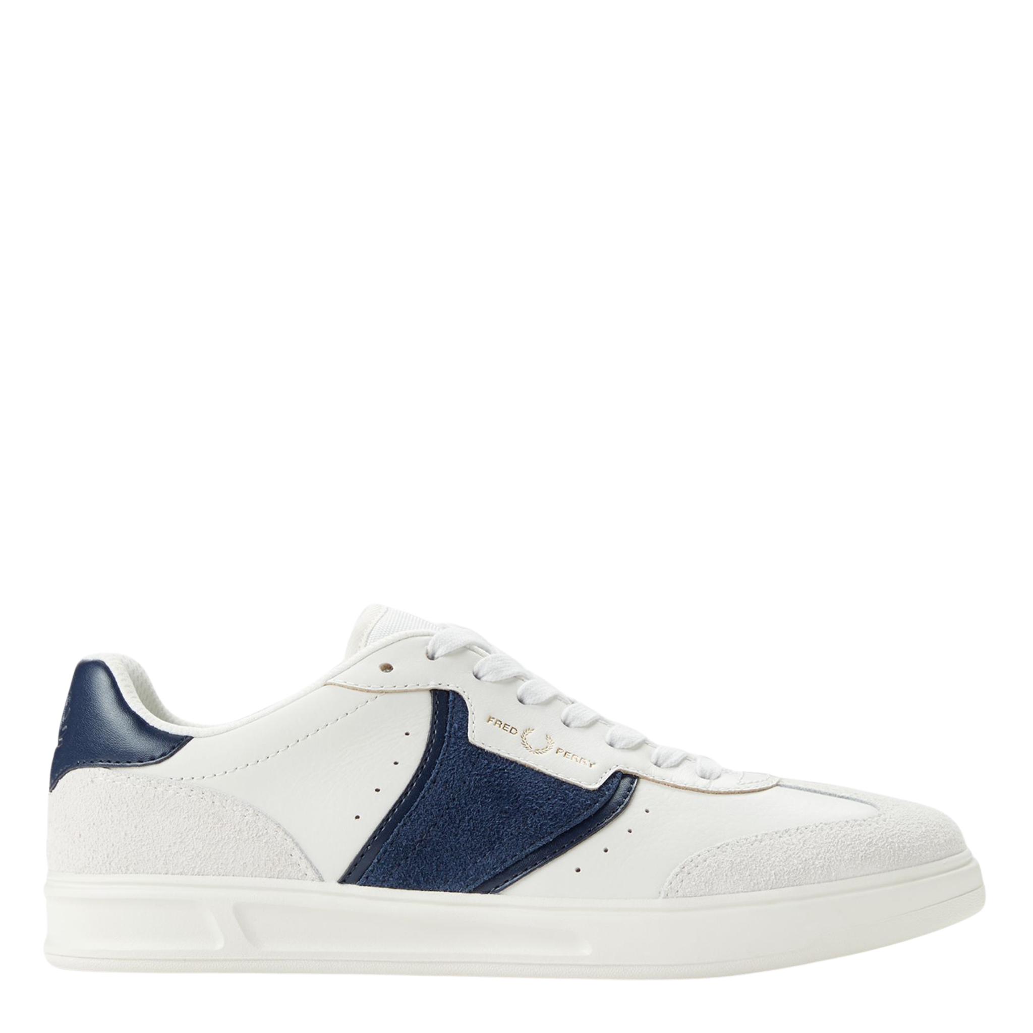 Mens Fred Perry Porcelain B4 Textured Leather Trainers