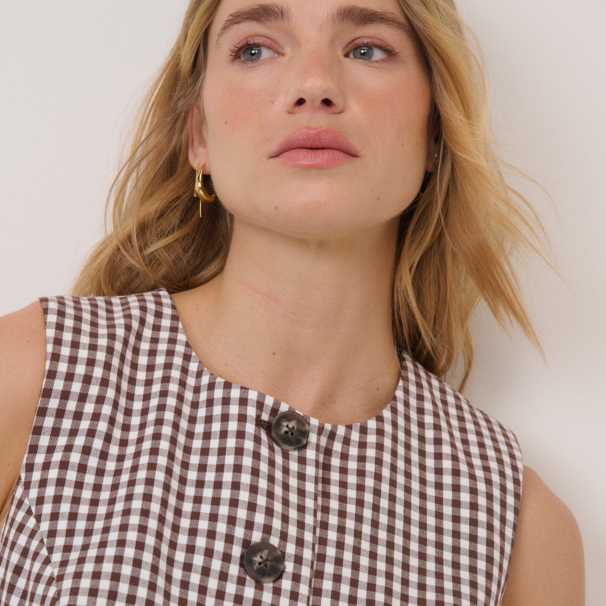 Womens Nobody's Child Brown Gingham Immy Waistcoat