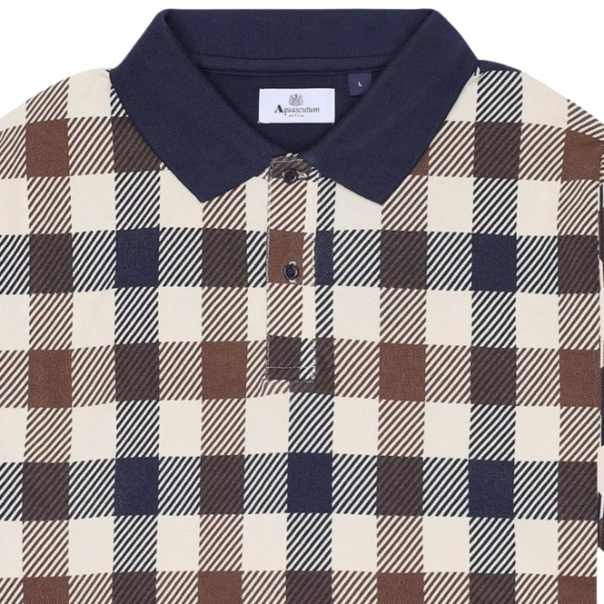 Mens Aquascutum Macro Check Iconic S/s Polo Shirt