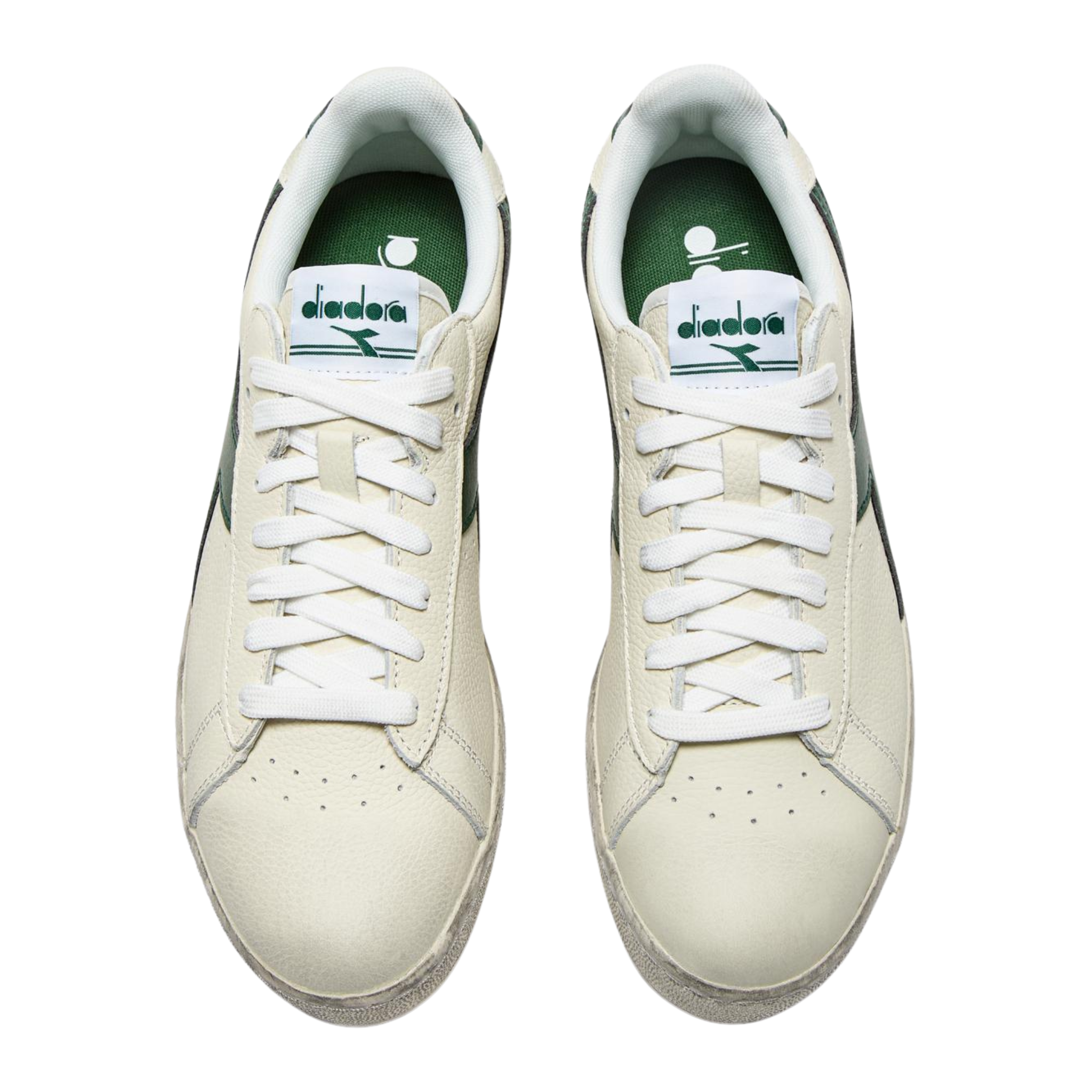 Mens Diadora White/Foliage Green Game L Low Waxed Trainers