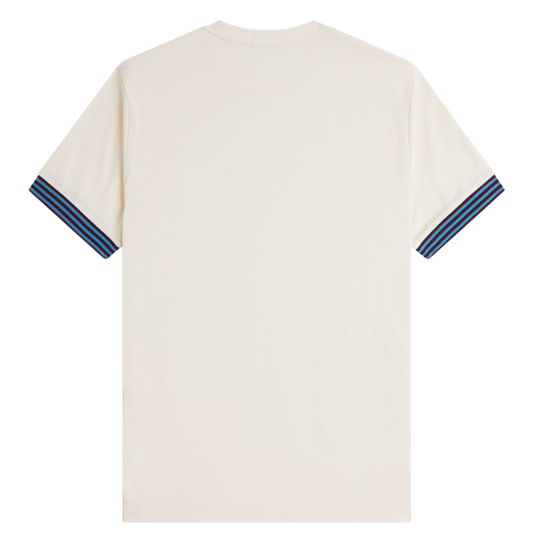 Mens Fred Perry Ecru Striped Cuff S/s T Shirt