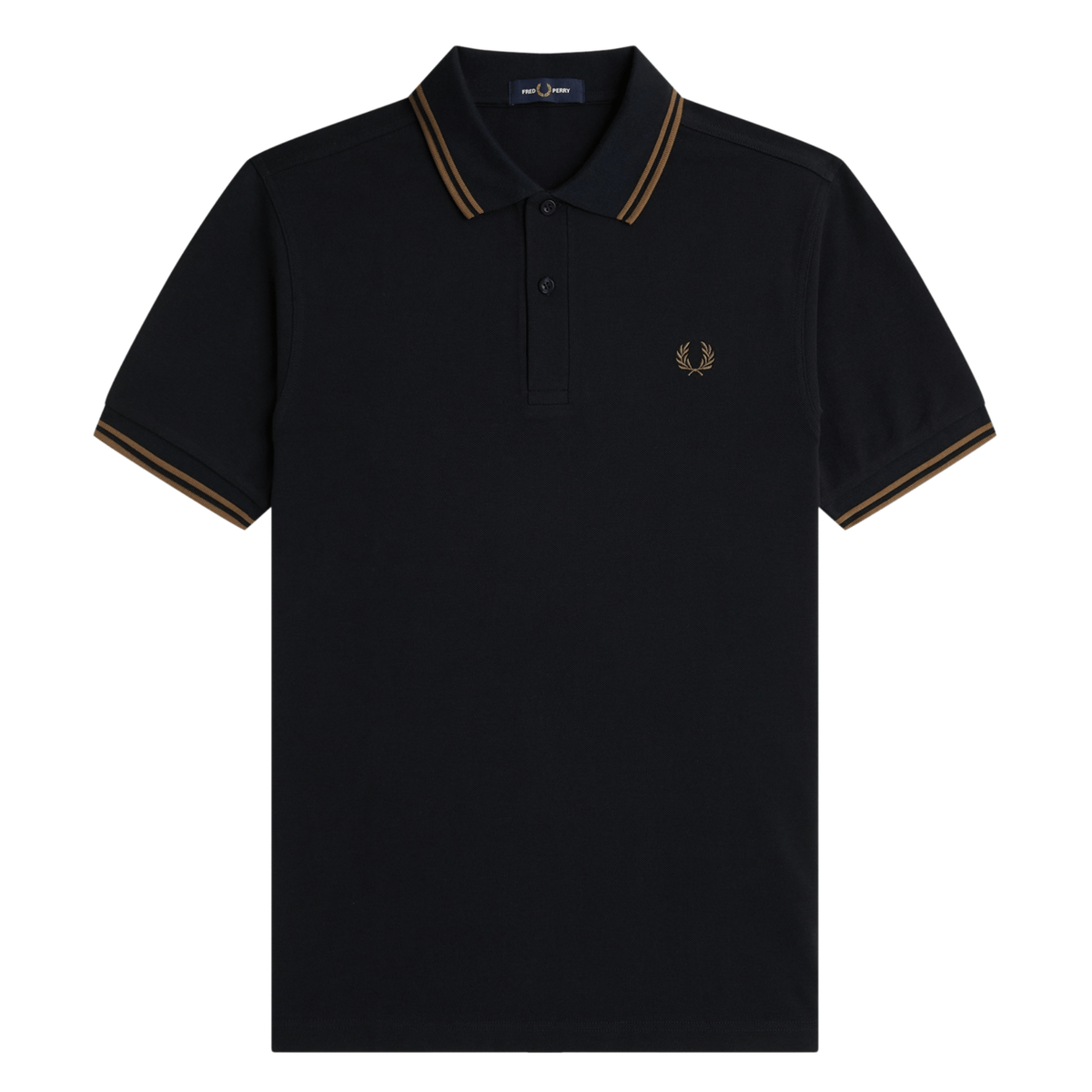 Mens Fred Perry Navy/Bronze Twin Tipped S/s Polo